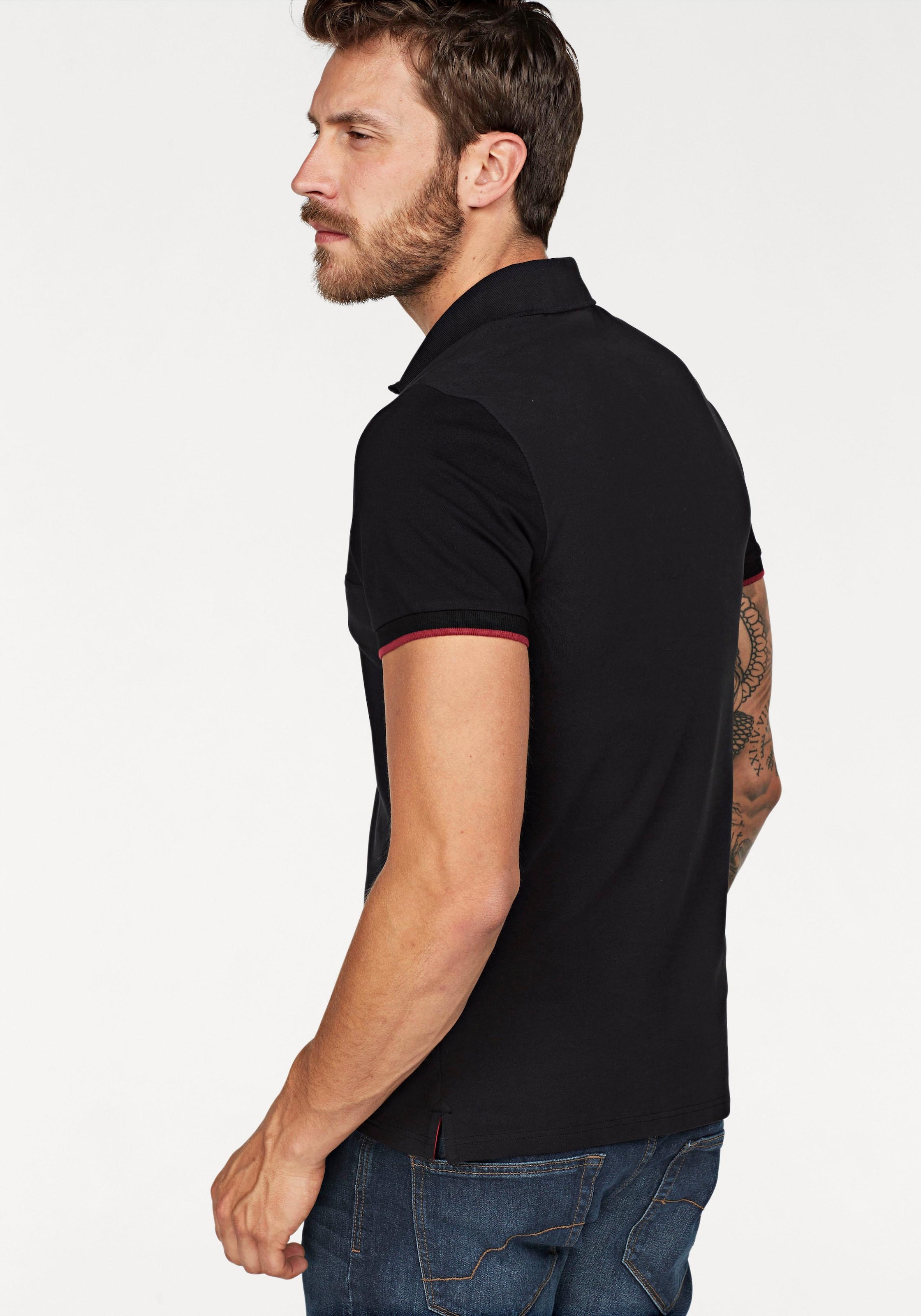 Bruno Banani Poloshirt, Kurzarm, körpernahe Passform, unifarben, Polokragen günstig online kaufen