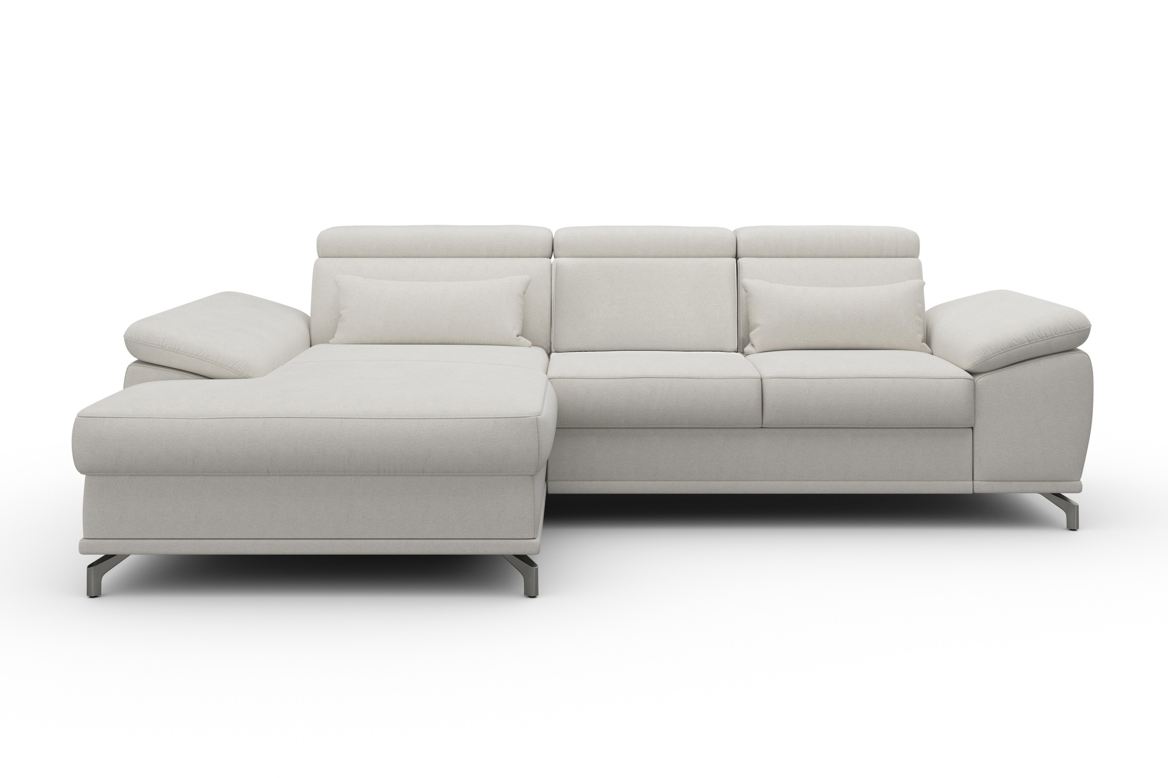 sit&more Ecksofa »Cabrio L-Form, mit Sitztiefenverstellung, Arm- und Kopfteilverstellung«, 2 Nierenkissen, Federkern, optional Bettfunktion und Stauraum