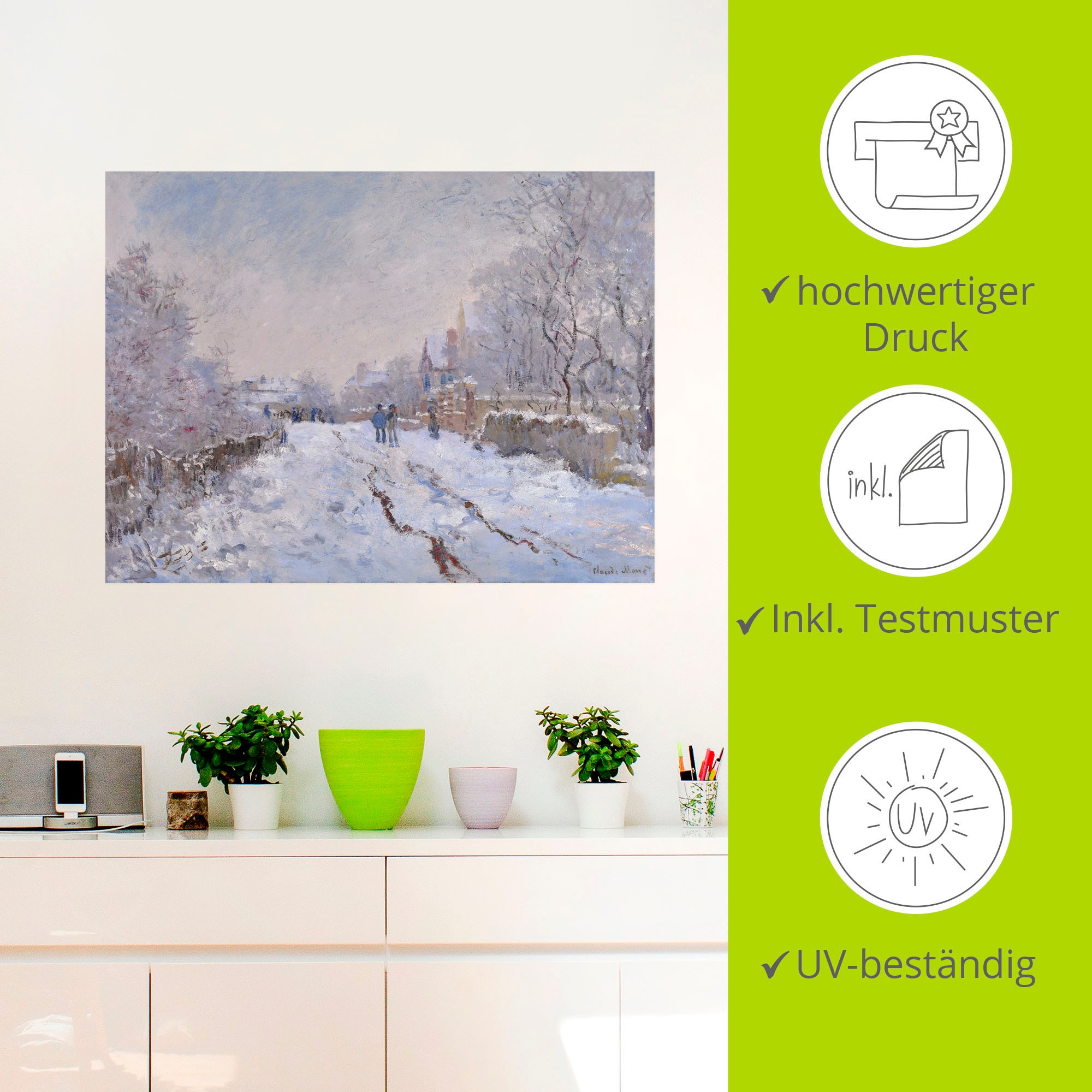 Artland Wandbild »Schnee in Argenteuil.«, Vier Jahreszeiten Bilder, (1 St.), als Leinwandbild, Poster in verschied. Größen