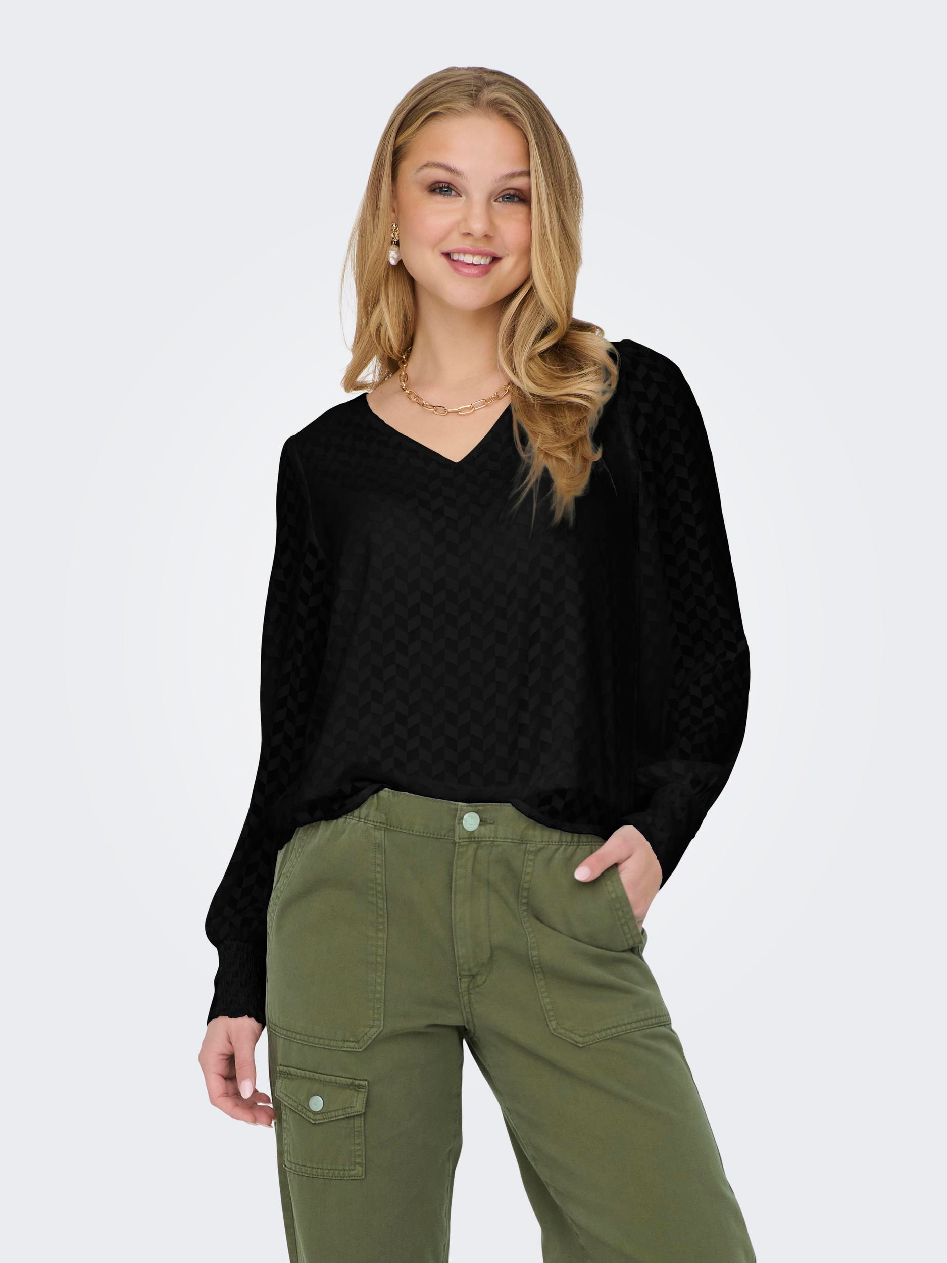 »ONLEMMERY kaufen WVN« V-NECK BAUR | TOP LS Langarmshirt ONLY