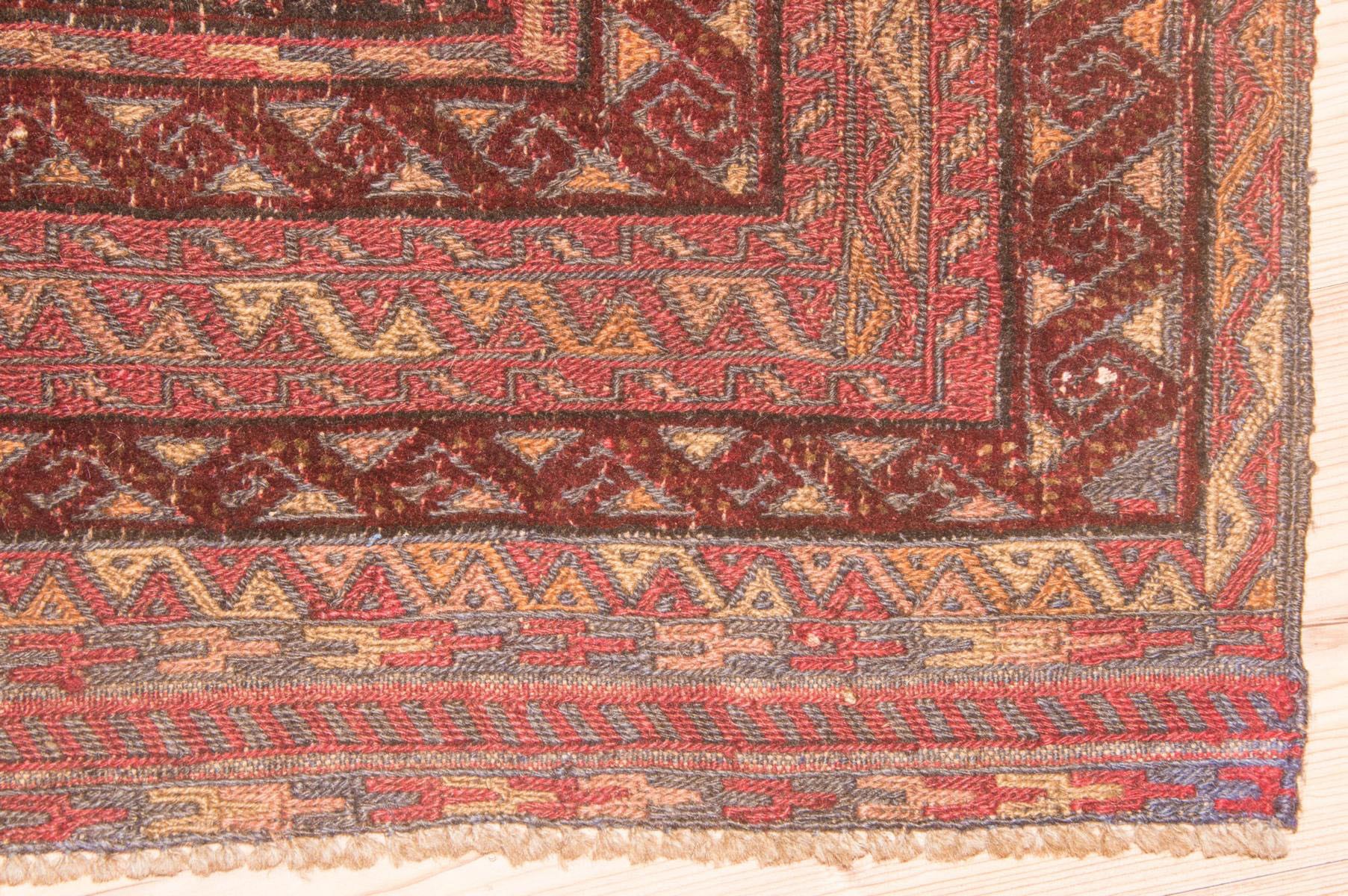 morgenland Wollteppich »Kelim Afghan Teppich handgewebt rot«, quadratisch, Kurzflor