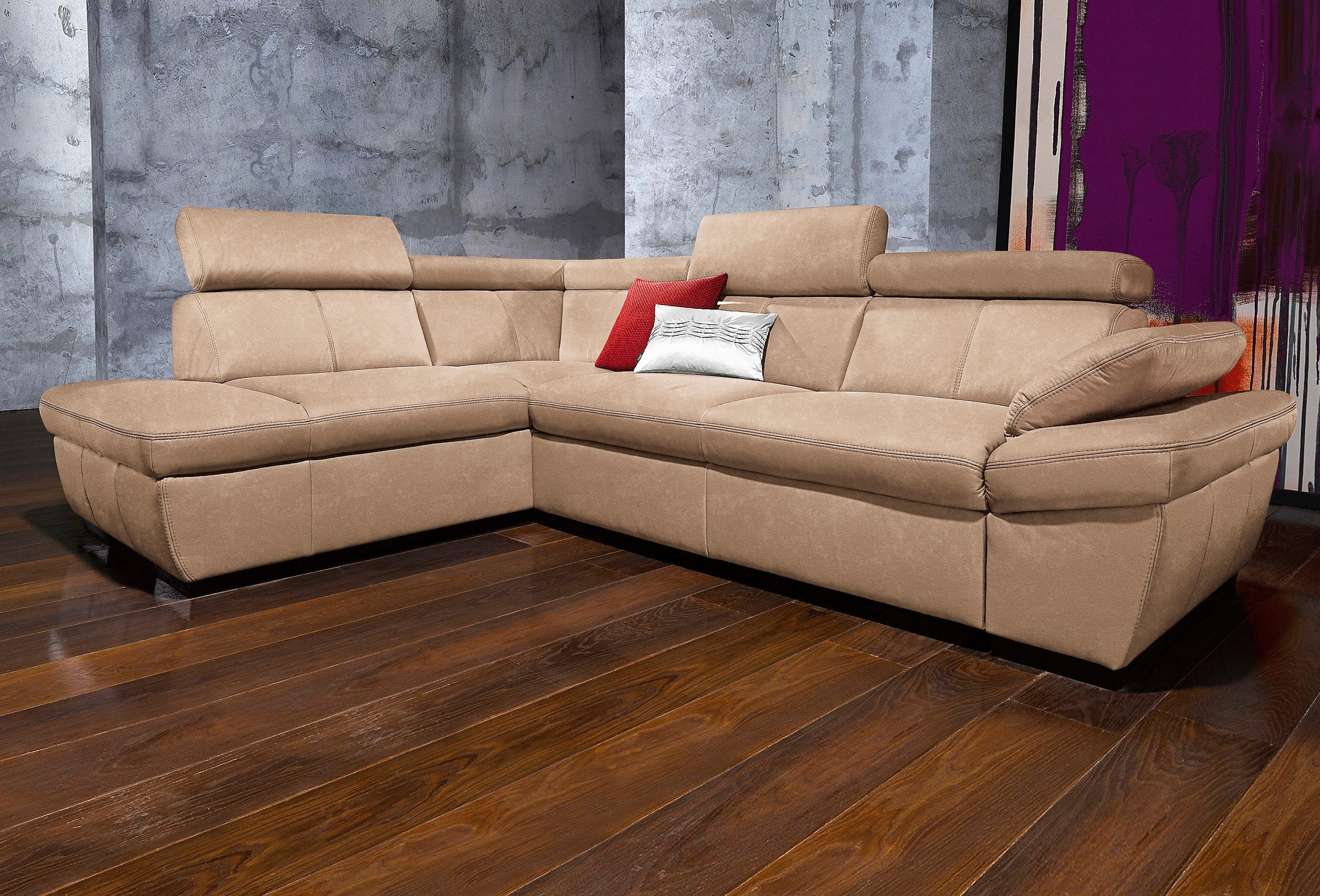 exxpo - sofa fashion Ecksofa "Salerno, Funktionssofa, hoher Sitzkomfort, Br günstig online kaufen