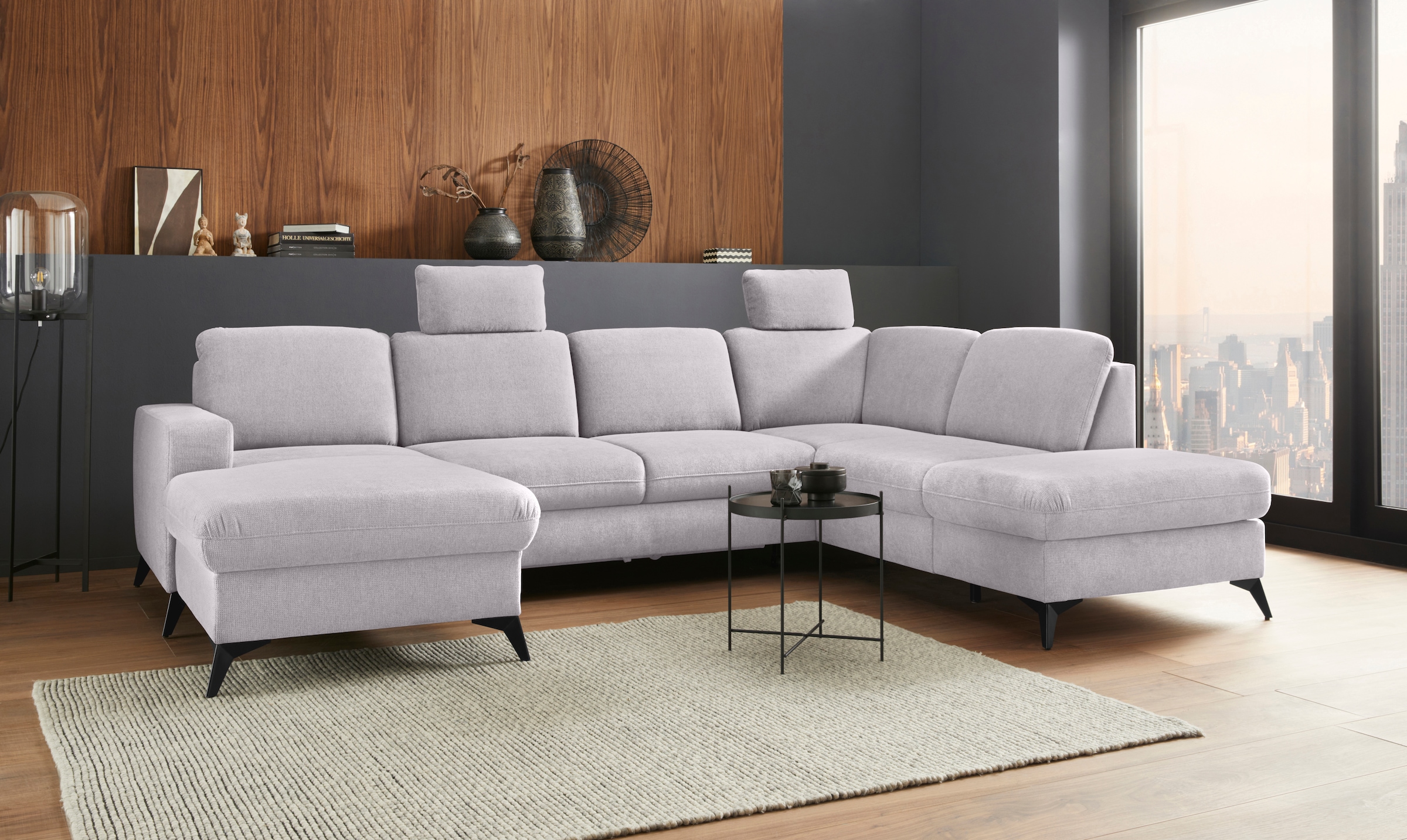 Home affaire Wohnlandschaft "Lolland U-Form" Wahlweise mit Bettfunktion und günstig online kaufen