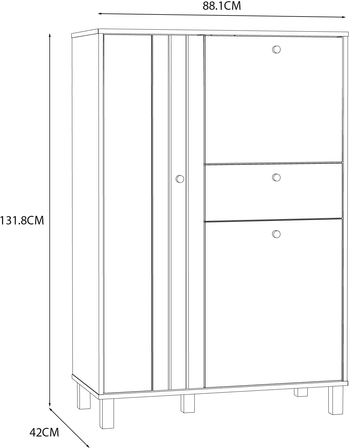 FORTE Highboard »Killarney«, Highboard, Soft Close, Stauraum