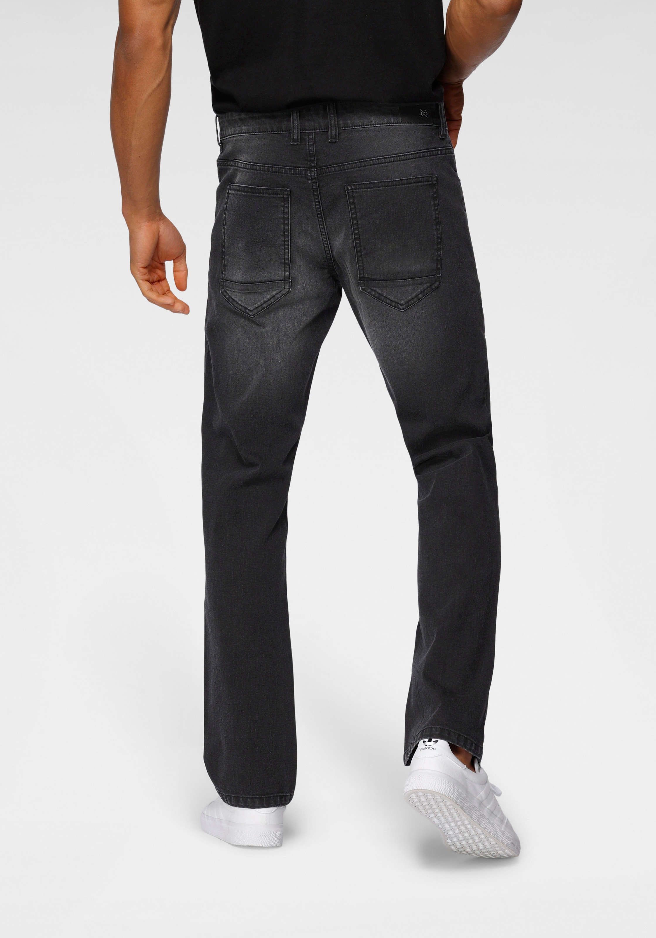 John Devin Straight-Jeans, gerade Passform, gerade Beinform, mit Used-Waschung