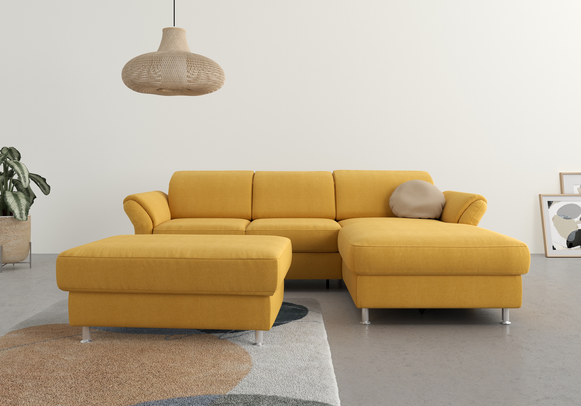 sit&more Ecksofa "Apulia L-Form" wahlweise Schlaffunktion, Bettkasten und Kopf- und Armteilverstellung