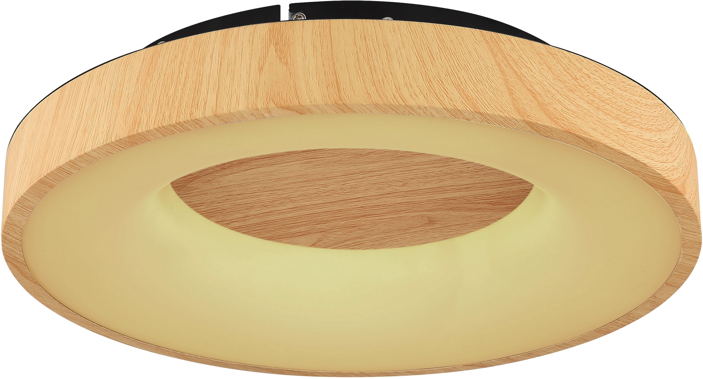 GLOBO LIGHTING LED Deckenleuchte »JOLLI«, Leuchtmittel LED-Modul | LED fest integriert, Deckenlampe/holzoptik/rund/Wohnzimmer/Schlafzimmer/CCT 2700-6000K