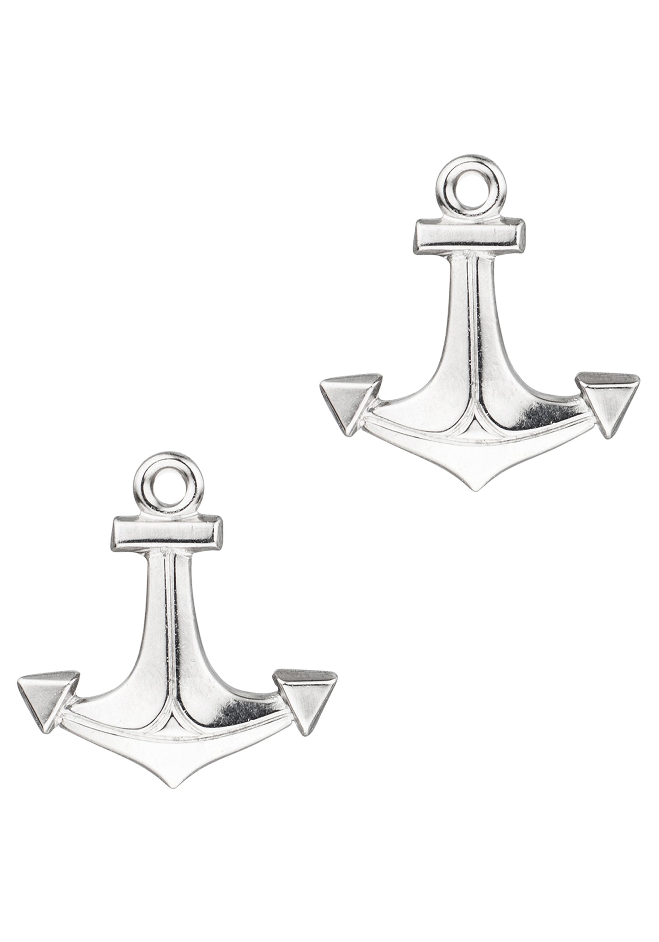 JOBO Paar Ohrstecker »Ohrringe Silberohrringe Anker 10 mm« 925 Silber rhodiniert