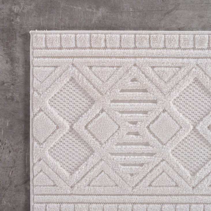 Ayyildiz Teppiche Teppich »DOHA 1652«, rechteckig, 4 mm Höhe, Läufer, 3D Hoch-Tief-Effekt, weicher Kurzflor, In- und Outdoor