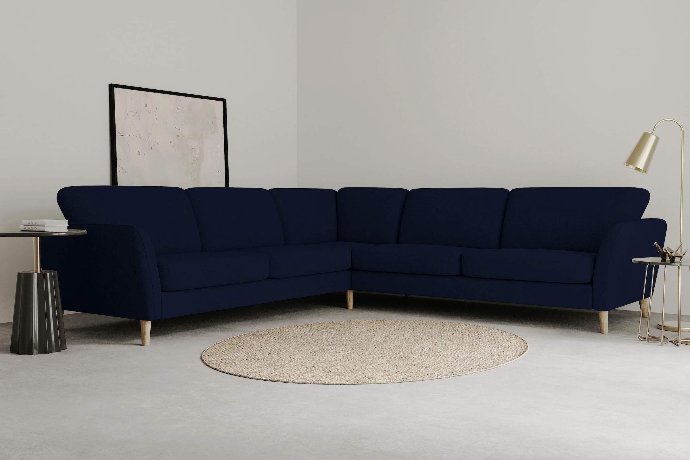 Home affaire Ecksofa "MARSEILLE 278/278 cm, L-Form, Webstoff, Flachgewebe, günstig online kaufen