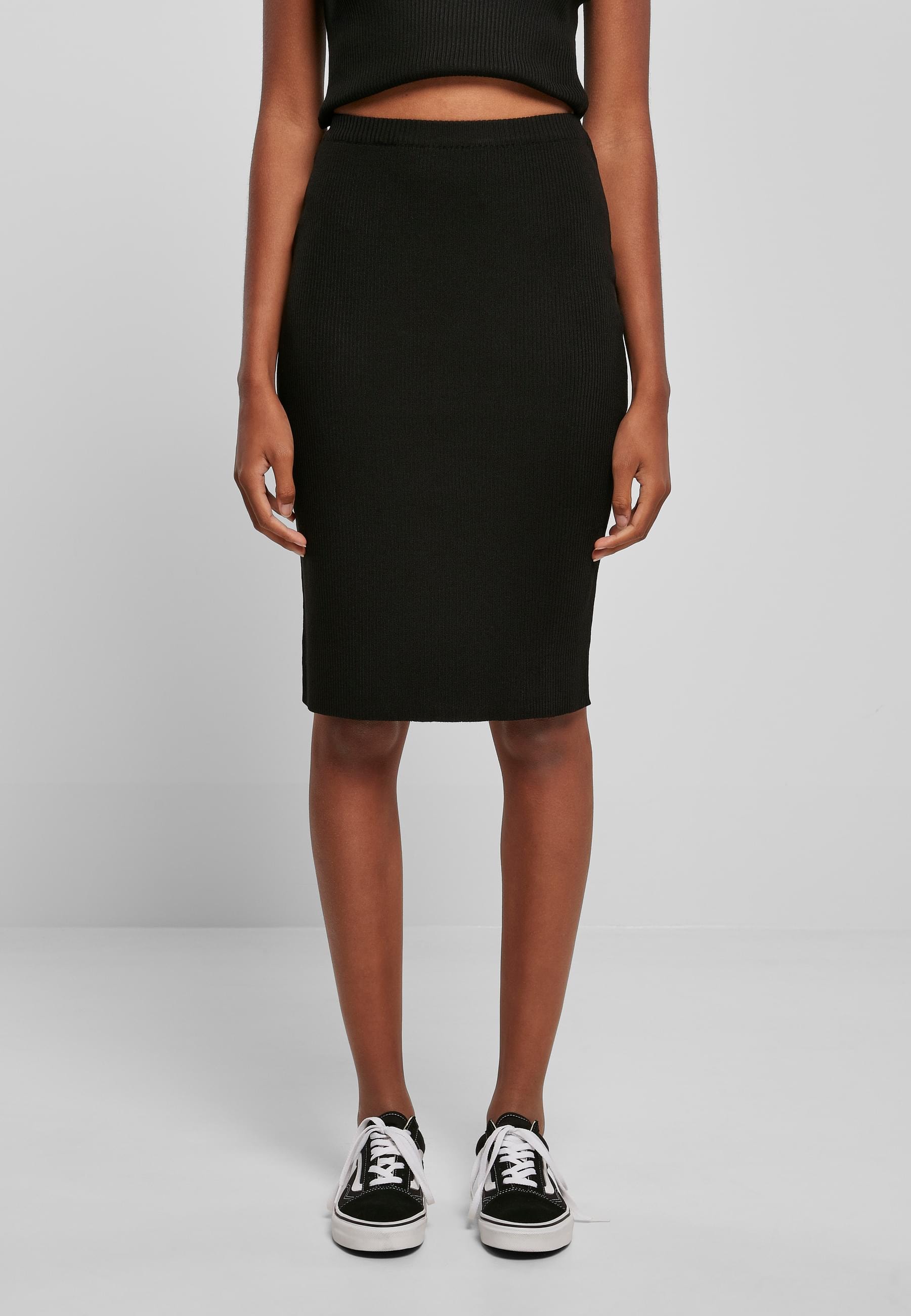 URBAN CLASSICS Sommerrock »Urban Classics Damen Ladies Rib Knit Midi Skirt«, (1 tlg.)
