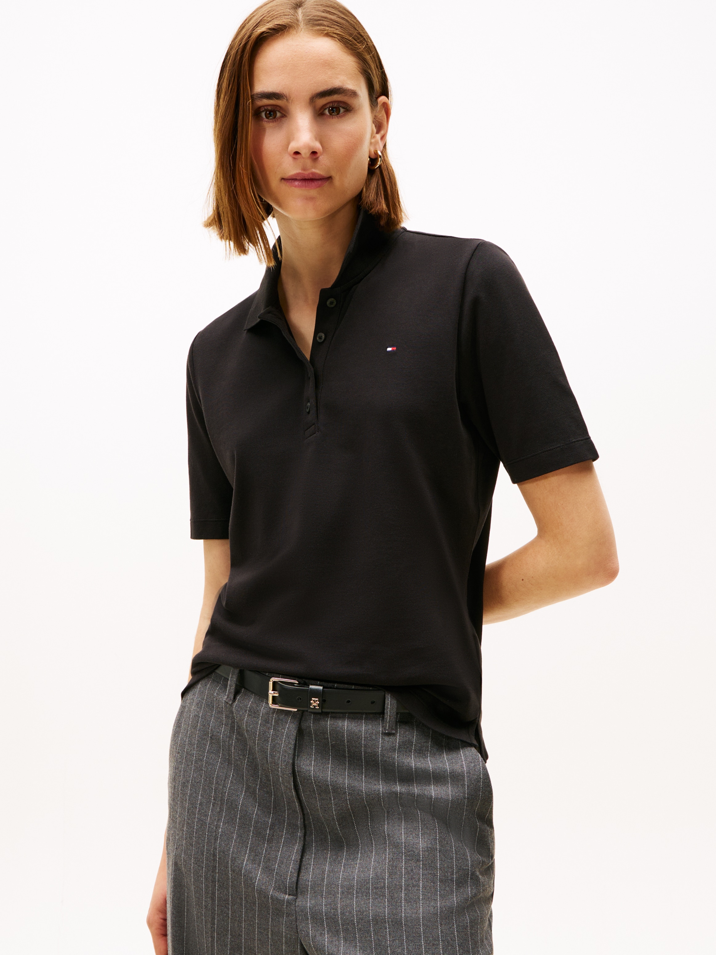 Tommy Hilfiger Poloshirt "1985 REG PIQUE POLO" mit Logo-Stickerei, Seitenschlitze, Regular Fit