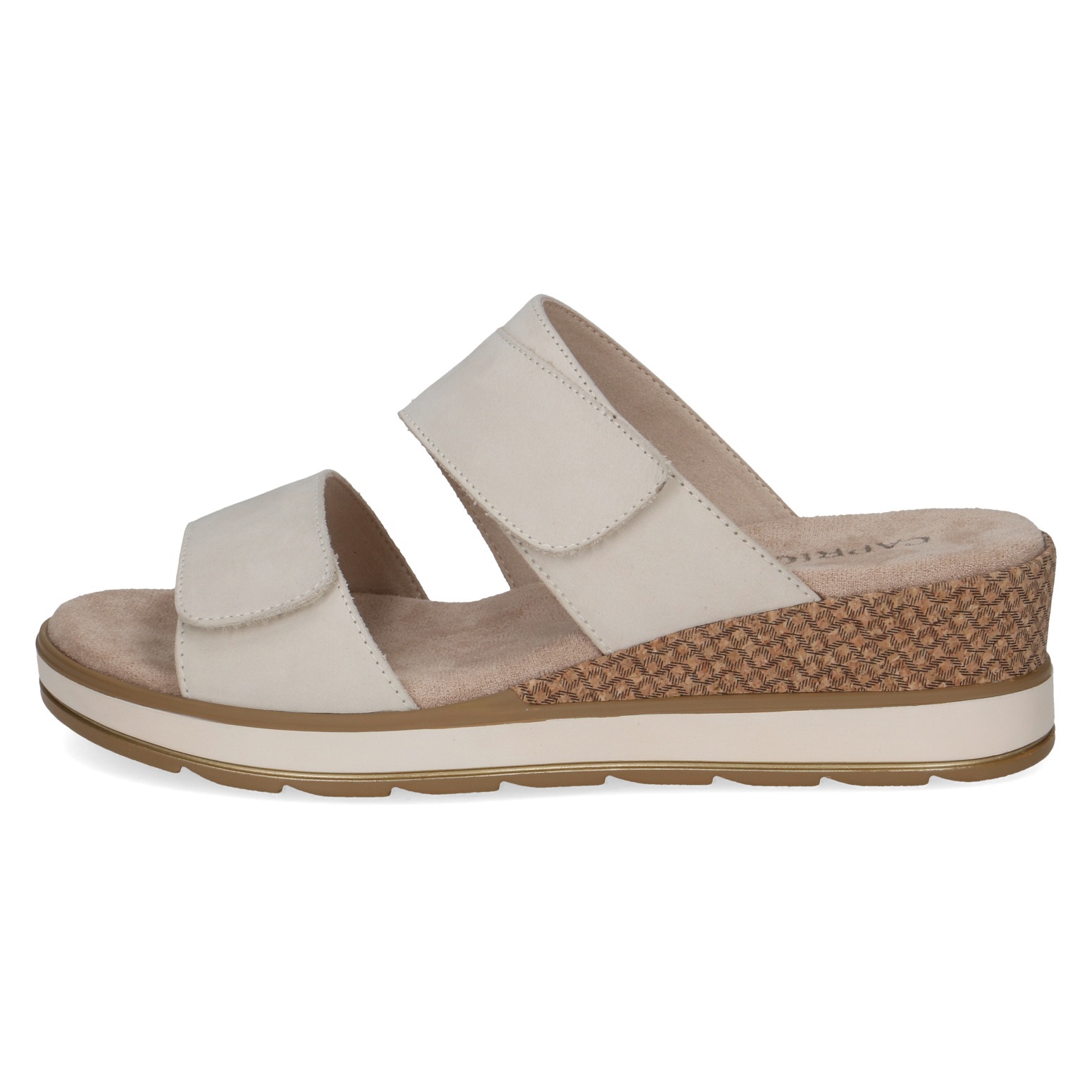 Caprice Pantolette  Keilabsatz, Sommerschuh, Schlupfschuh mit zwei Klettriemen