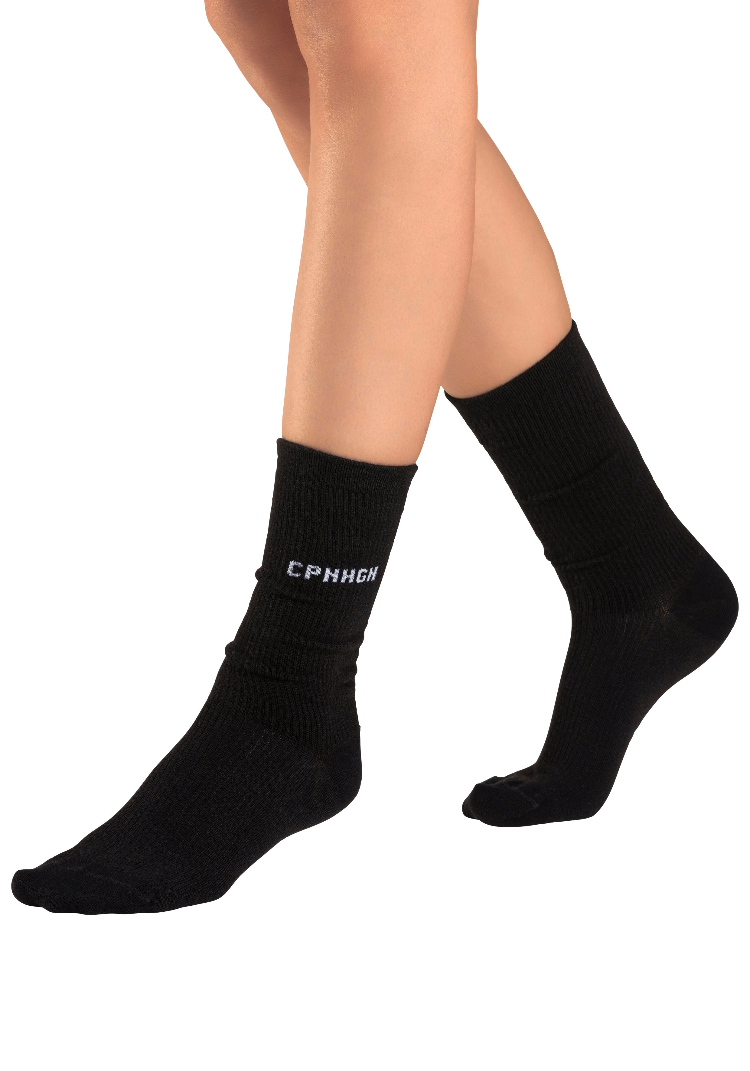 Thumbnail - Copenhagen Studios Basicsocken Packung, 3 Stk. tlg. mit Rippstruktur und Stickerei