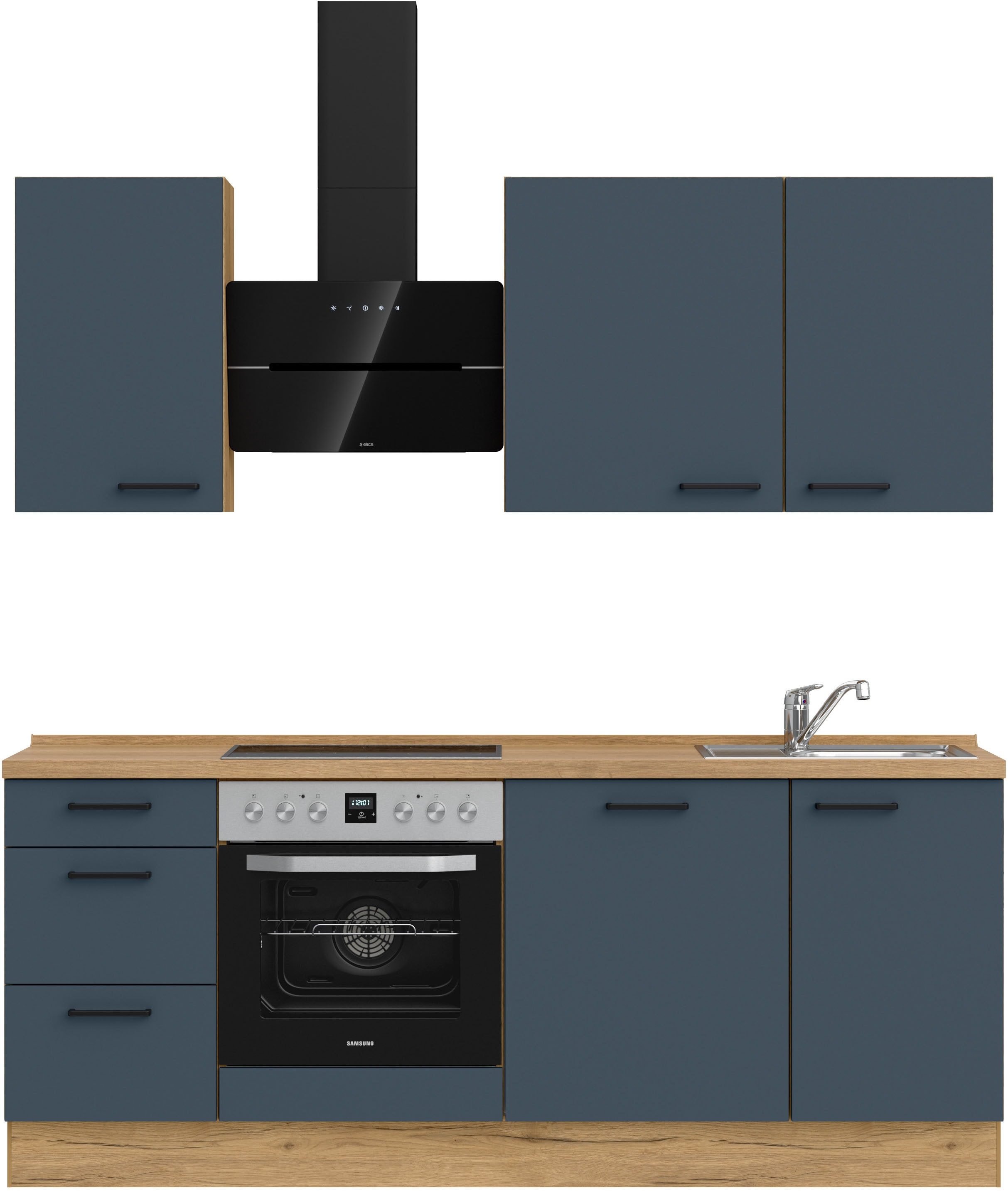 nobilia ""Easytouch II", NEU: individuell anpassbar mit gratis Profi-Beratung" vormontiert, Breite 210 cm, Ausrichtung wählbar, wahlw. mit E-Geräten