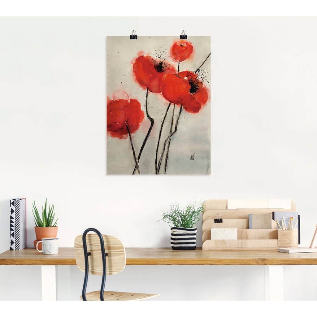 Artland Wandbild »Roter Mohn«, Blumen, (1 St.)