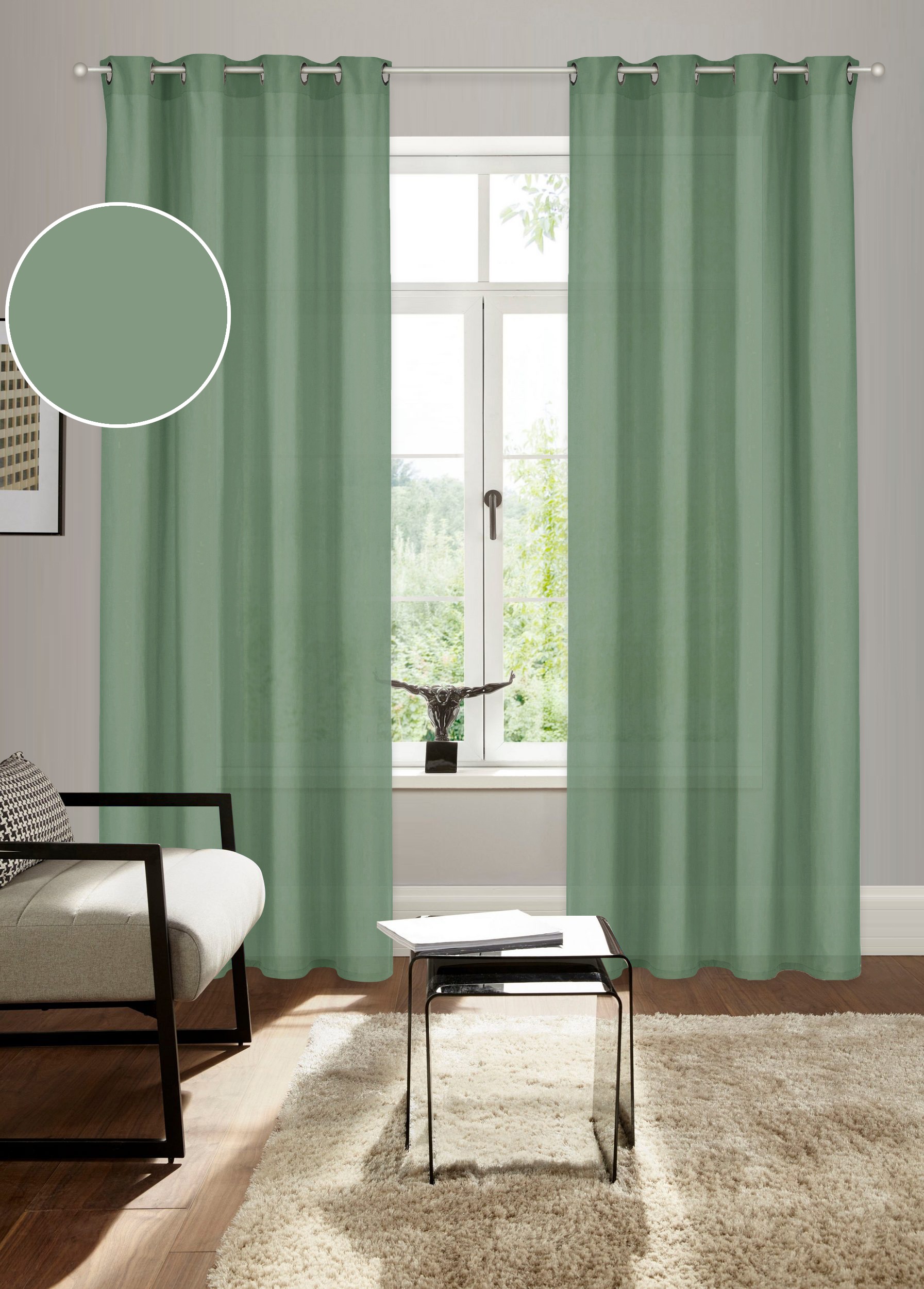 Bruno Banani Vorhang "Lagan" Ösen 2 Stk. tlg. 2-er Set, gewebt, Microfaser, günstig online kaufen