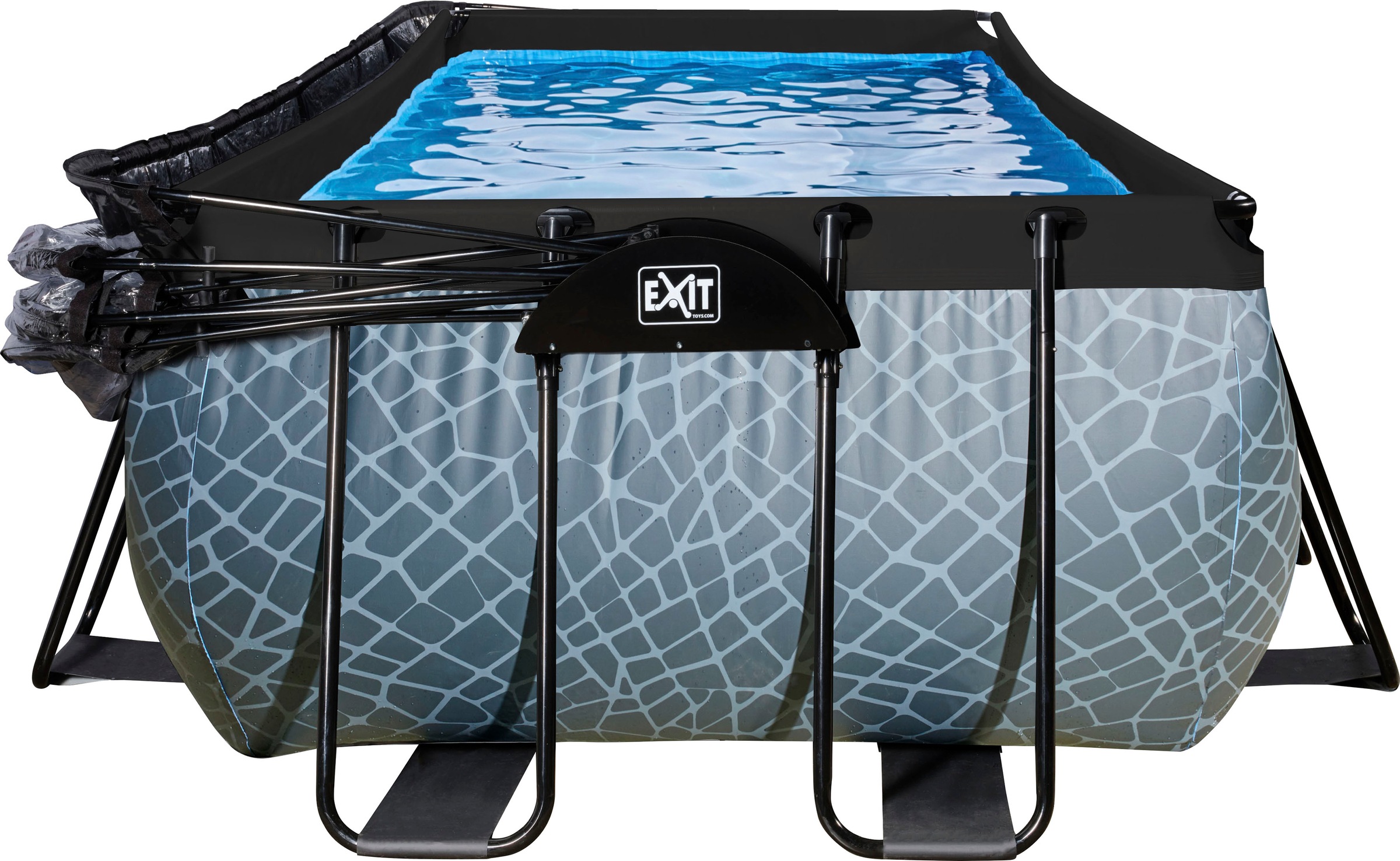 EXIT Framepool »inkl. multifunktionaler Poolabdeckung«, (Set, 5 tlg.), BxLxH: 250x540x100 cm, Sandfilter- und Wärmepumpe, Sicherheitsleiter