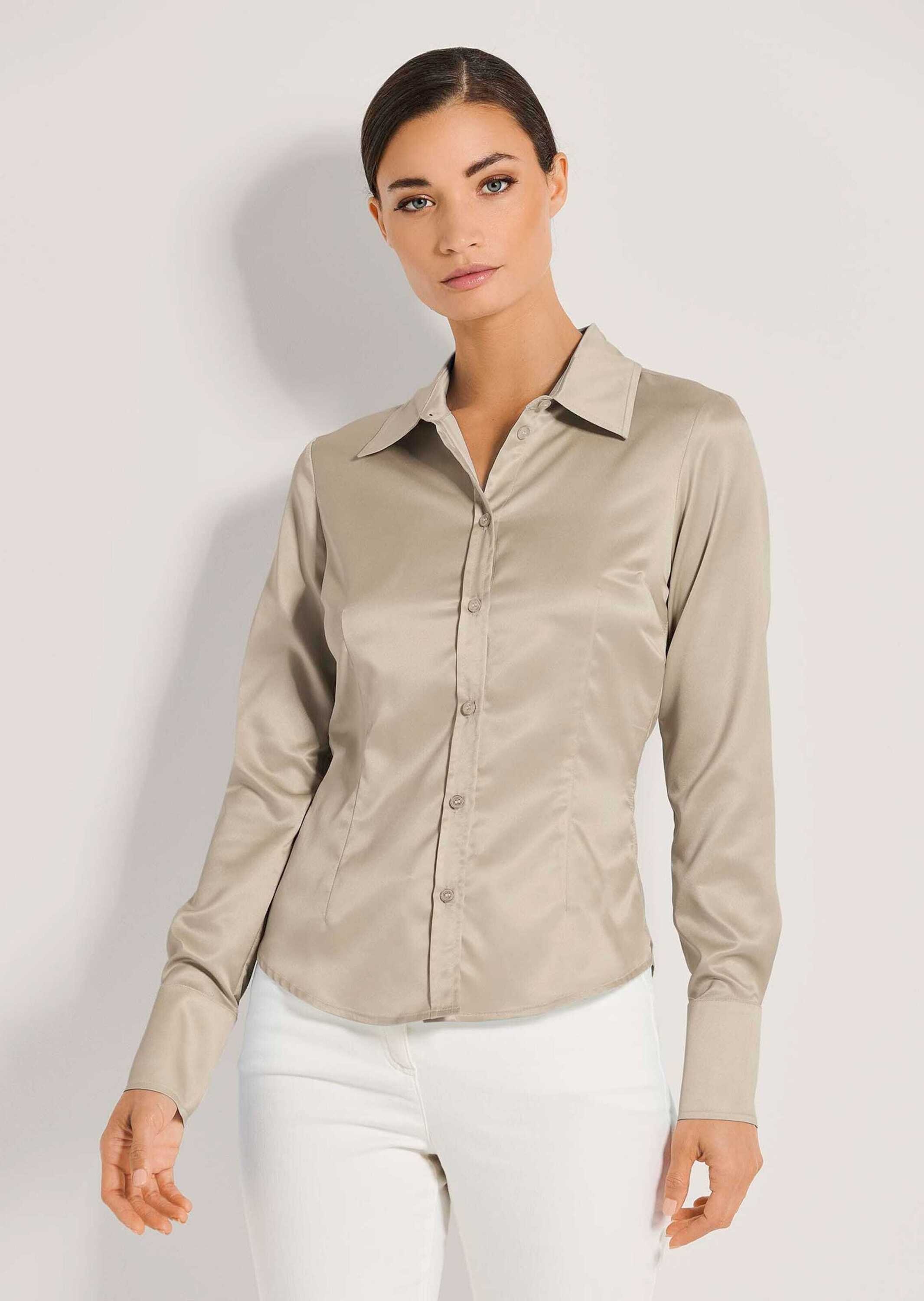 MADELEINE Hemdbluse »Bluse Hemdbluse mit glänzendem Finish«
