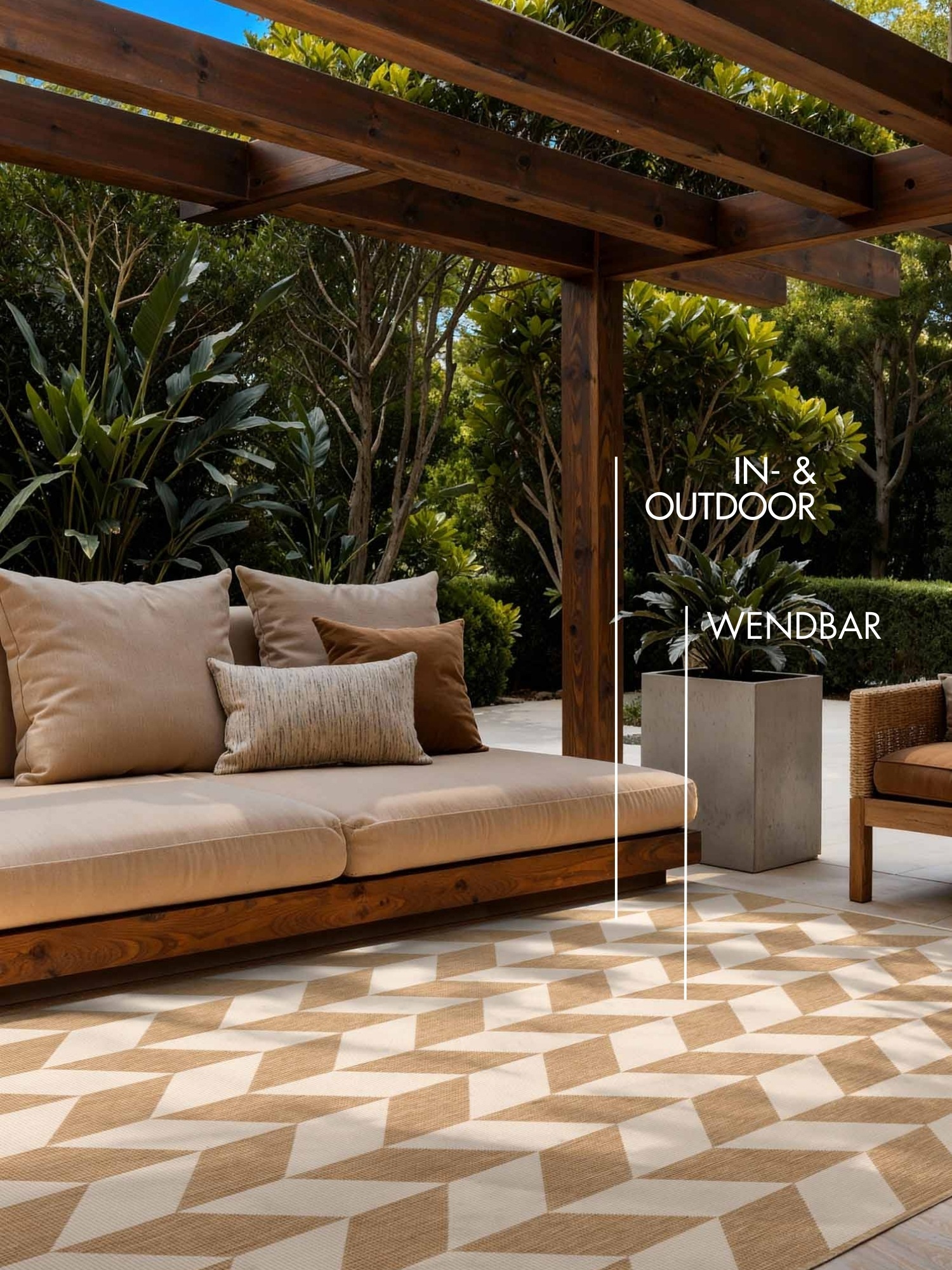 Teppich TED BAKER "Terrick, Wendeteppich", jute weiß, B:160cm H:8mm L:230cm, Polypropylen, Teppiche, Teppich, Designteppich, Wetterfest, Pflegeleicht, Modern, Wohnzimmer, Terrasse 2