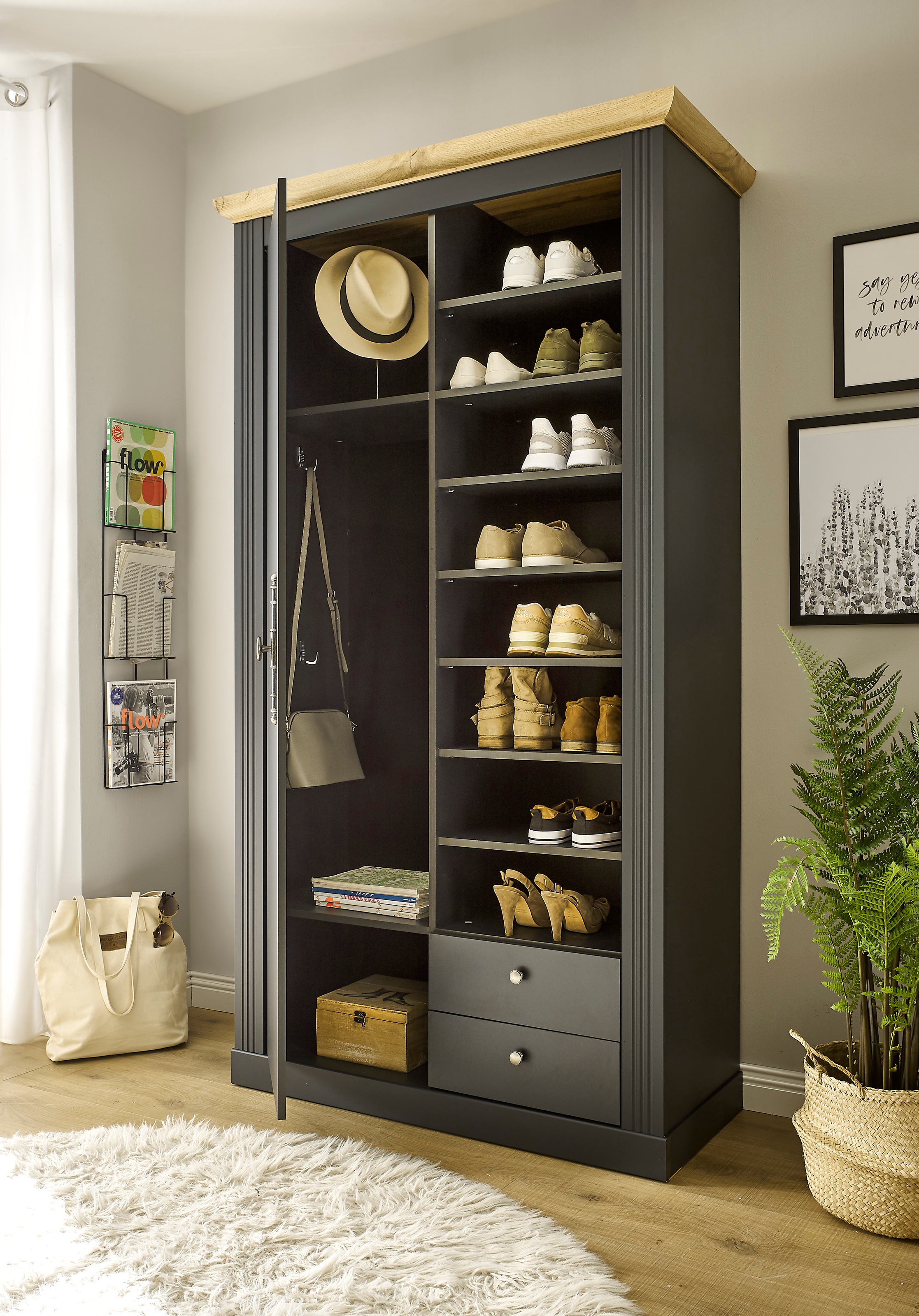 Home affaire Garderobenschrank »WESTMINSTER TOPSELLER!«, (Breite ca. 108 cm), im romantischen Landhausstil