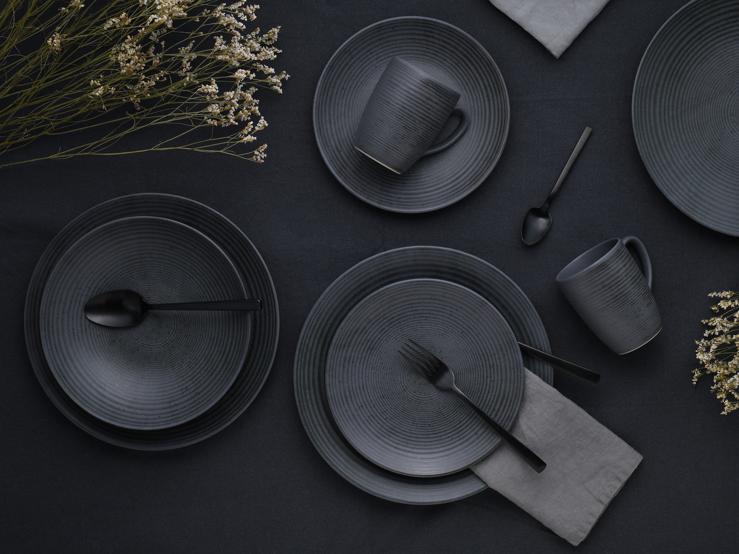 CreaTable Kombiservice »Catania, Service 16-tlg.« Italienische Eleganz, Vulkanoptik