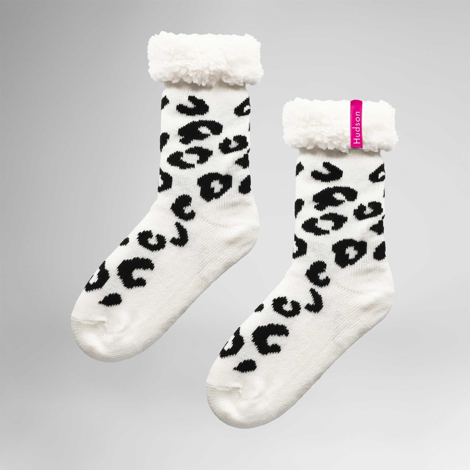 Hudson Socken "Socke Fluffy Leo" Kuschelsocken mit Leomuster