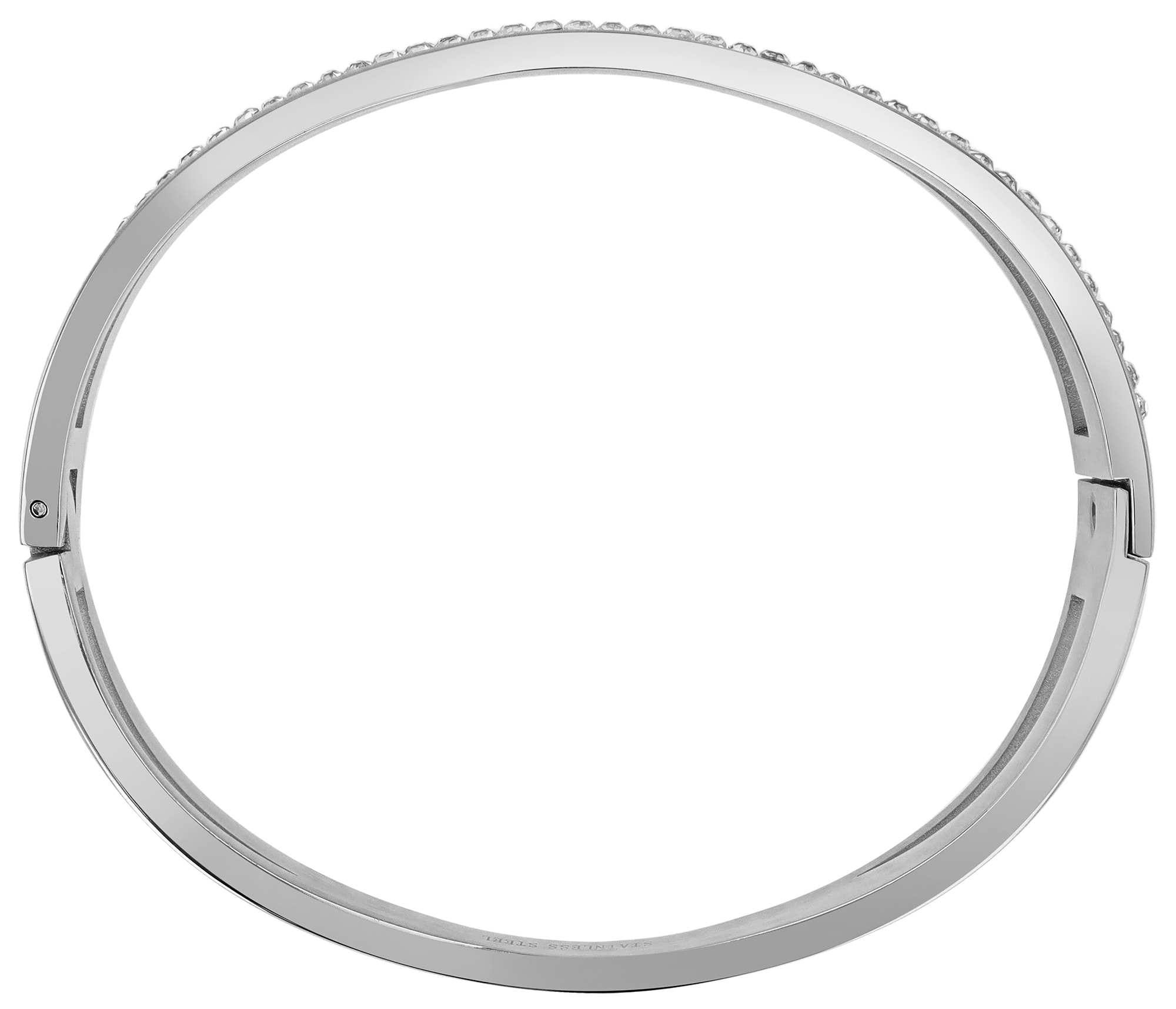 ADELIA ́S Damen Armreif "Armband – Armreif aus Edelstahl mit Strass Steinchen Ø 6,0 cm cm", 6cm, Edelstahl, silber, Edelstahl, Armbänder, Eine schöne