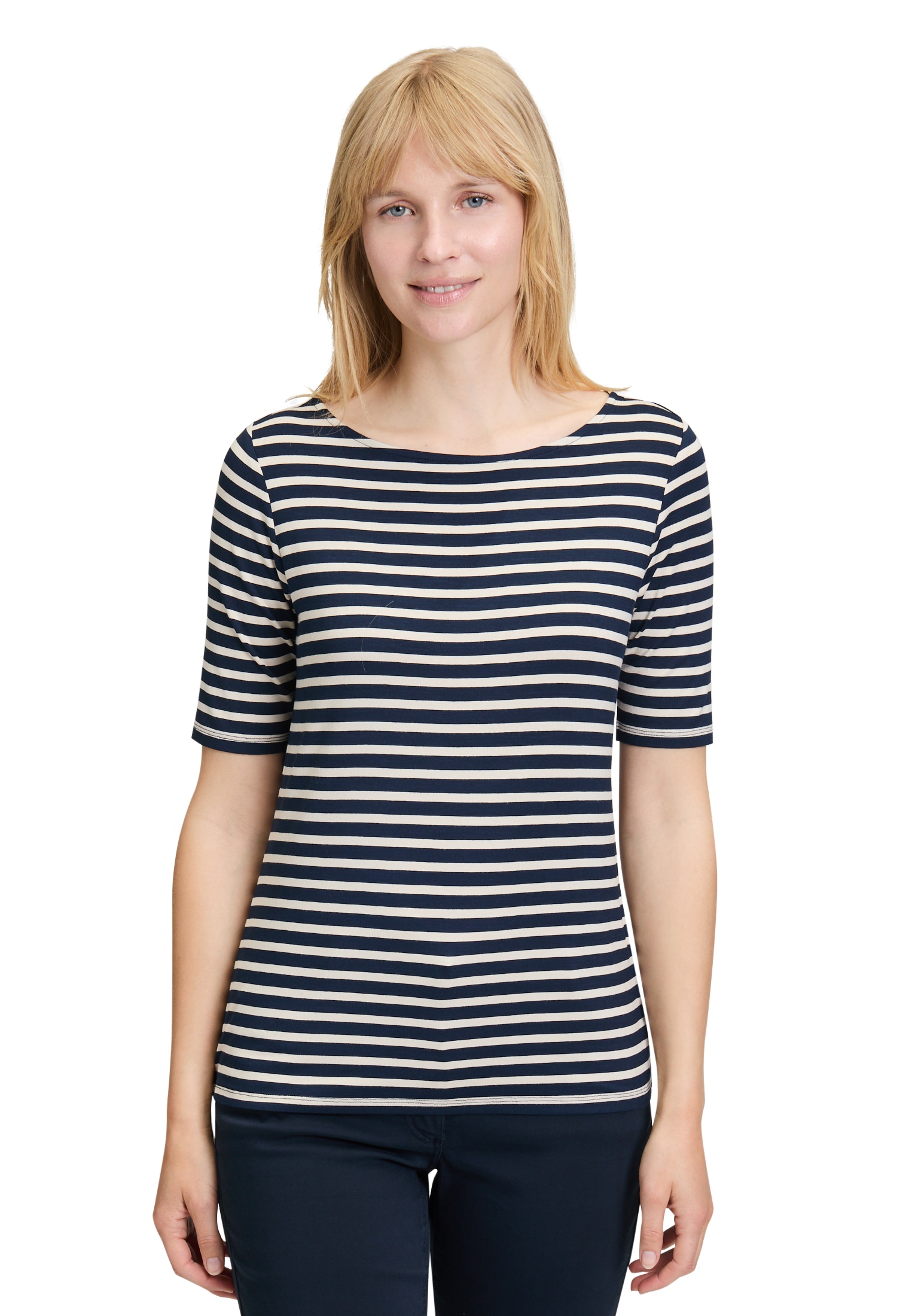 Betty Barclay Kurzarmshirt "Betty Barclay Ringelshirt mit U-Boot-Ausschnitt günstig online kaufen