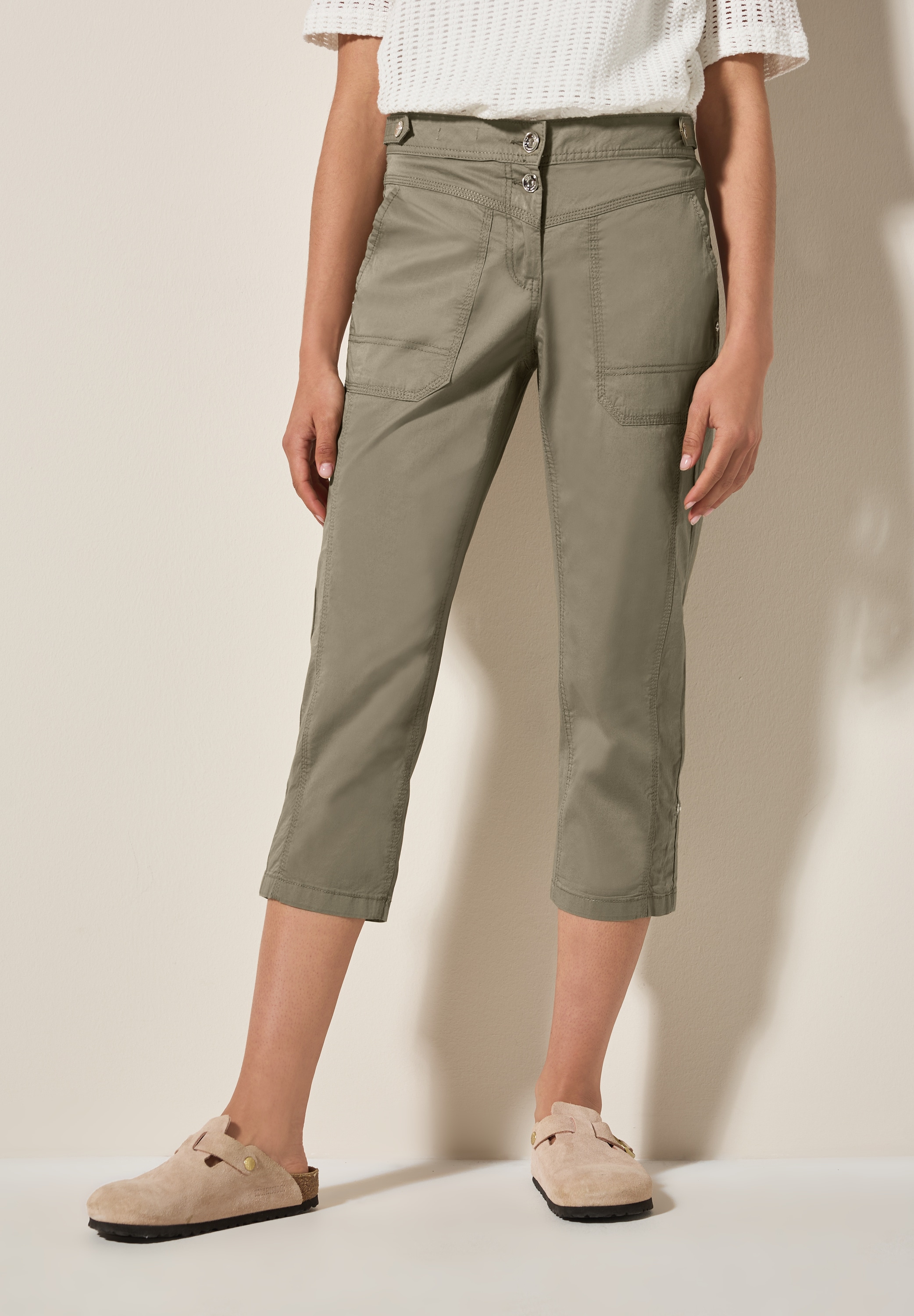 Cecil Caprihose "Style New York", Sommerhose mit Knopfdetails am Bund günstig online kaufen