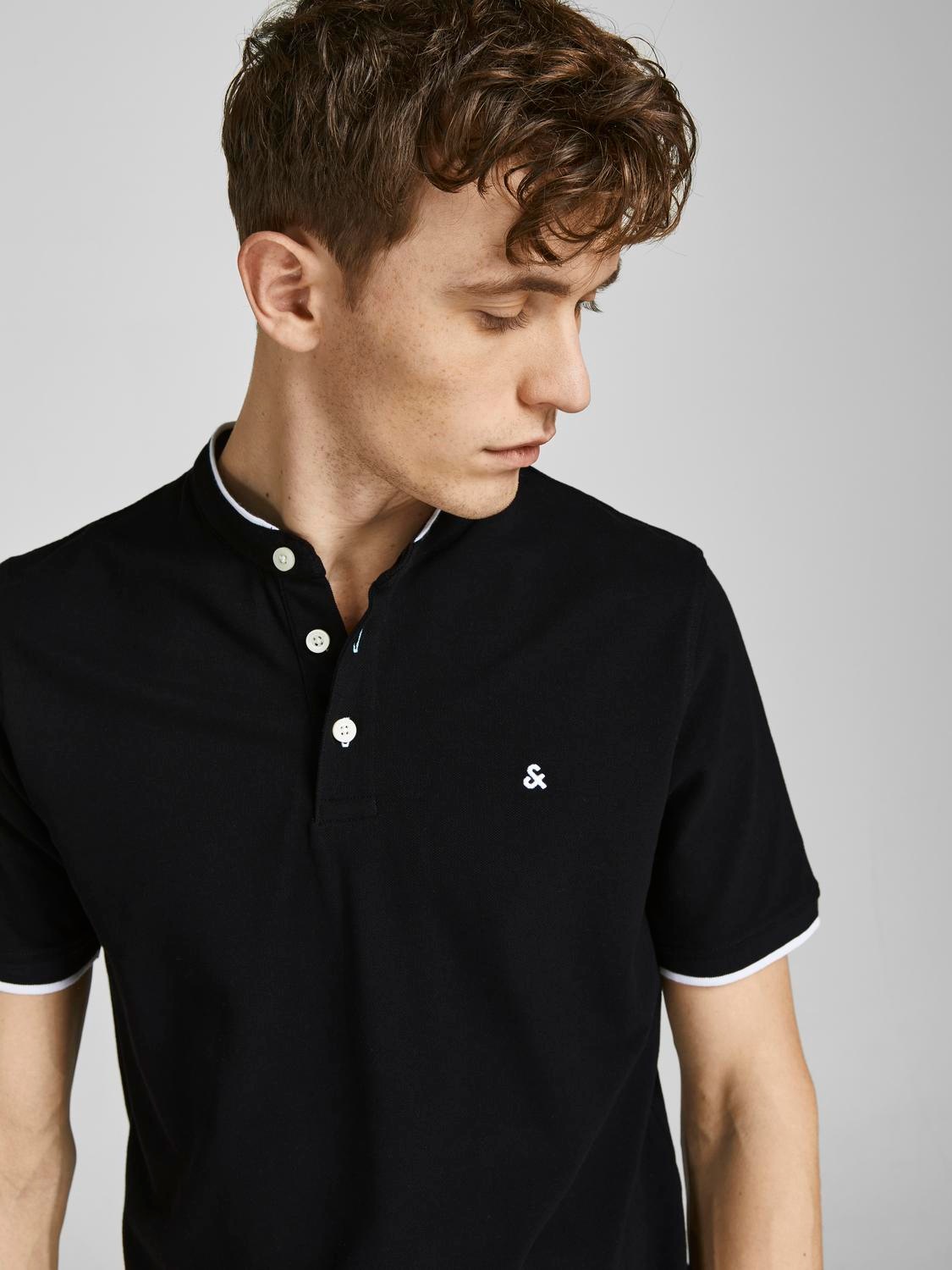 Jack & Jones Kurzarmshirt "PAULOS MAO POLO" mit kontrastfarbiger Kante am s günstig online kaufen