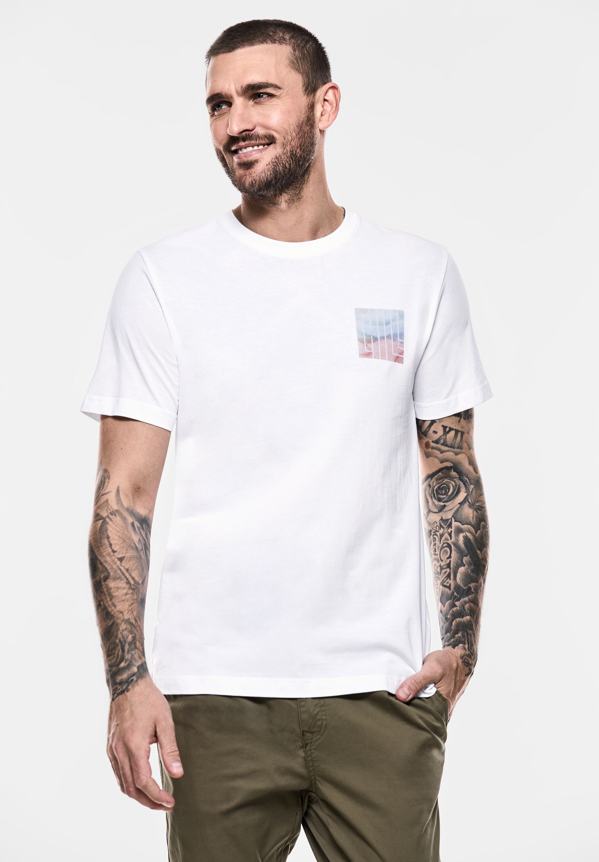 STREET ONE MEN T-Shirt, aus reiner Baumwolle