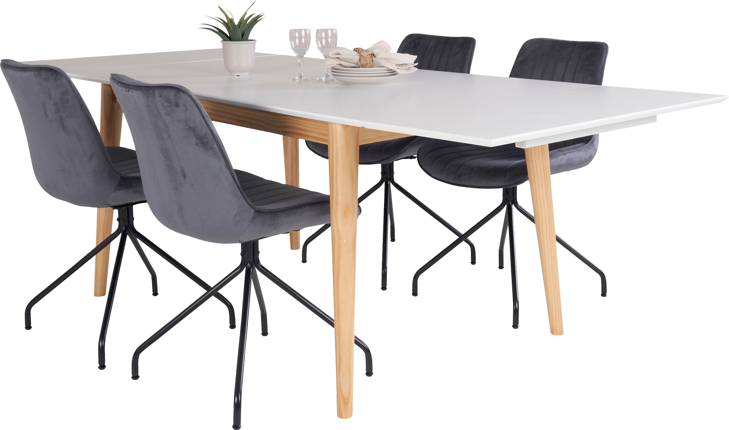 Homexperts Essgruppe »Odense«, (Set, 5 tlg.), mit ausziehbarem Tisch