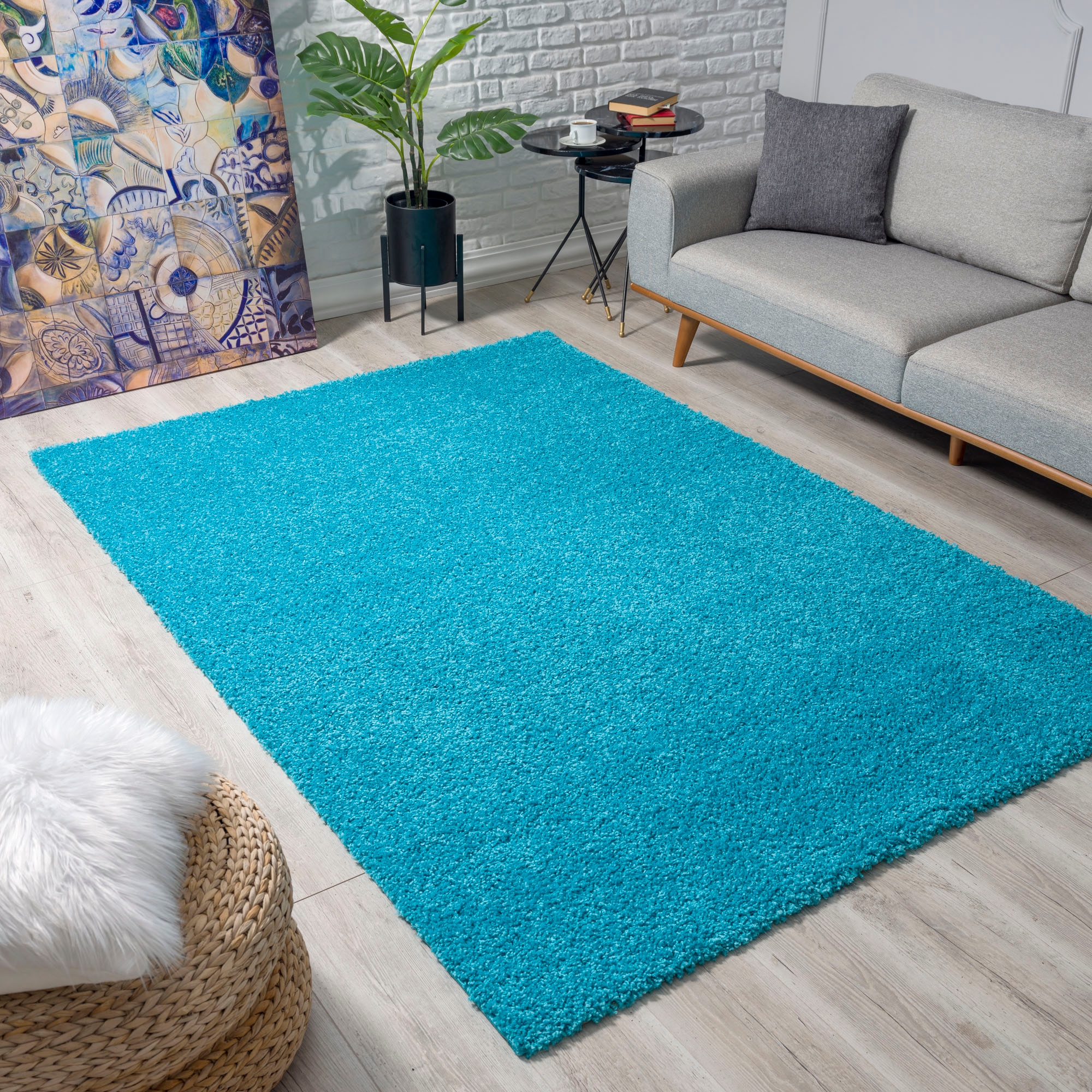 Sanat Hochflor-Teppich "LOCA, auch als Läufer und in Rund" rechteckig 30 mm Höhe Wohnzimmer, Langflor, Shaggy, Schlafzimmer