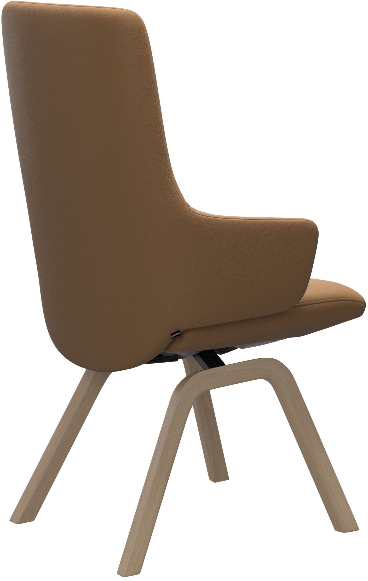 Polsterstuhl STRESSLESS "Laurel", braun (taupe paloma, eiche gekalkt), B:58cm H:105cm T:60cm, Leder PALOMA: PALOMA ist ein durchgefärbtes Semianilin-Möbelleder mit natürlicher Narbung., Stühle, Polsterstuhl, High Back mit Armlehne, Größe L, mit schräggest 3