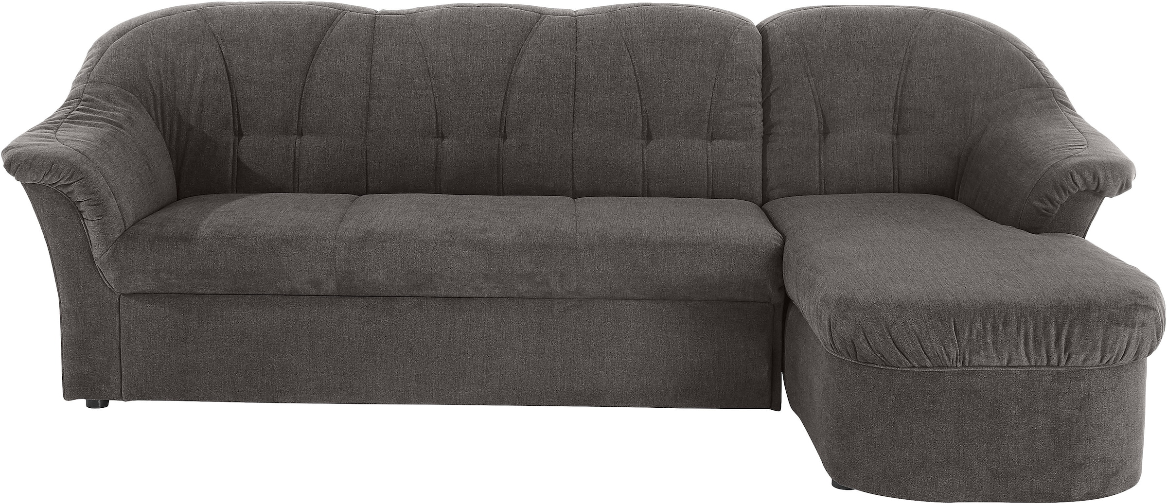 DOMO collection Ecksofa "Pegnitz, elegante Rückensteppung, komfortabel, Breite 238cm, L-Form" wahlweise mit Bettfunktion