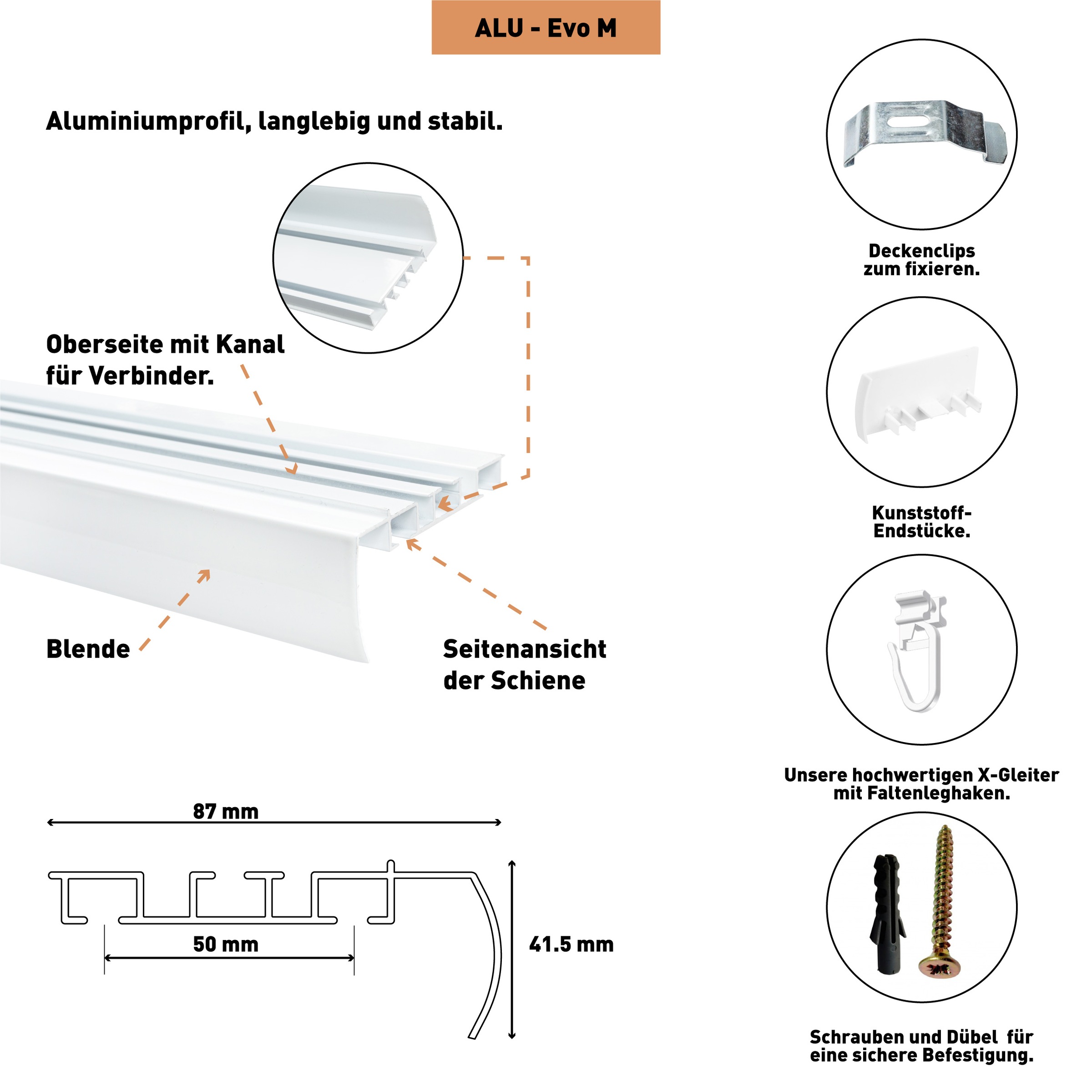 SN DECO GROUP Gardinenschiene "Objektschiene EVO-M 2-läufig mit integrierte günstig online kaufen