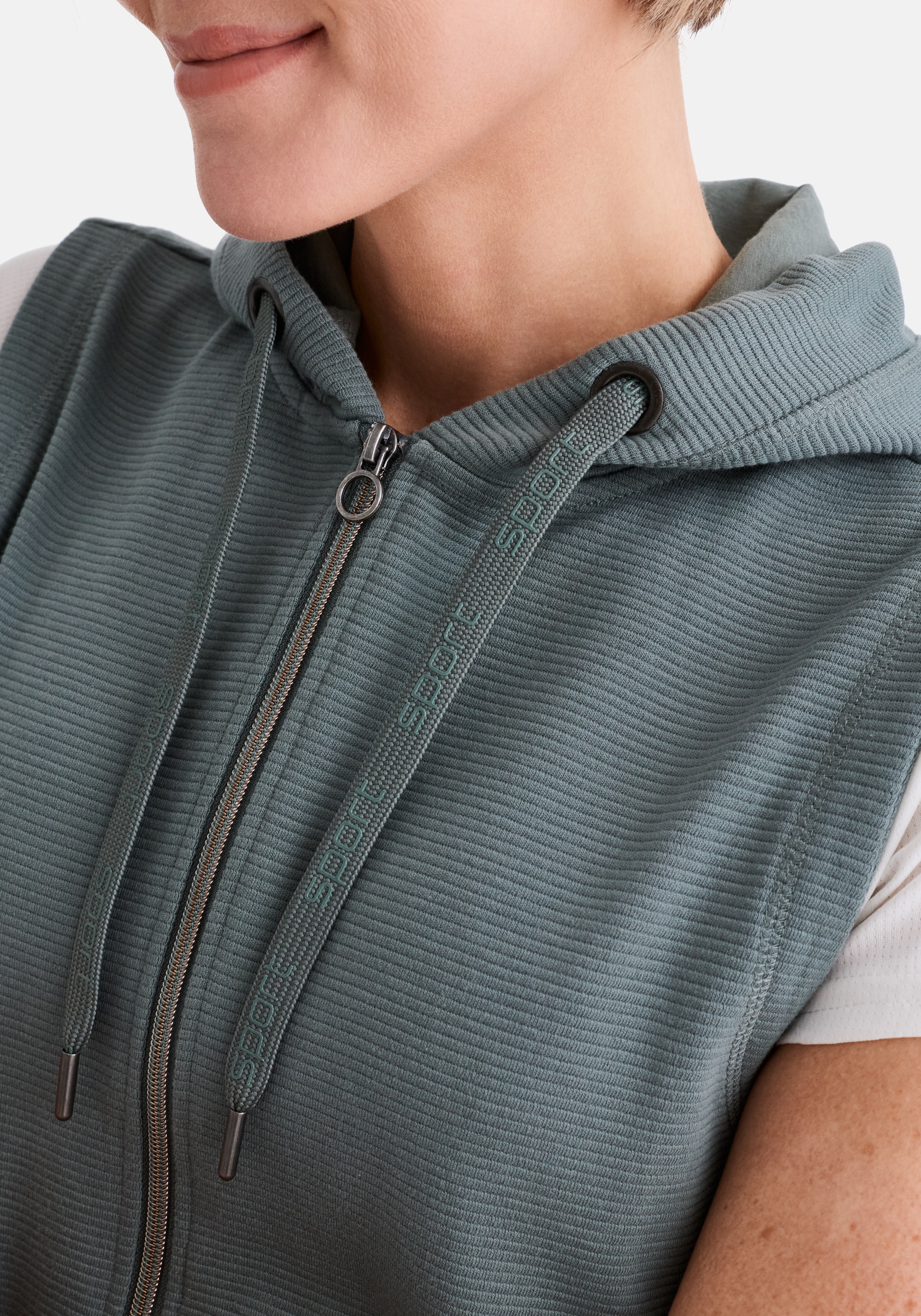 Sweatweste STOOKER WOMEN "WENKE Weste", Damen, Gr. 36/38, balsam grün, 60% Baumwolle, 40% Polyester, regular fit, Westen, Stooker WENKE Damen Weste mit Kapuze 2