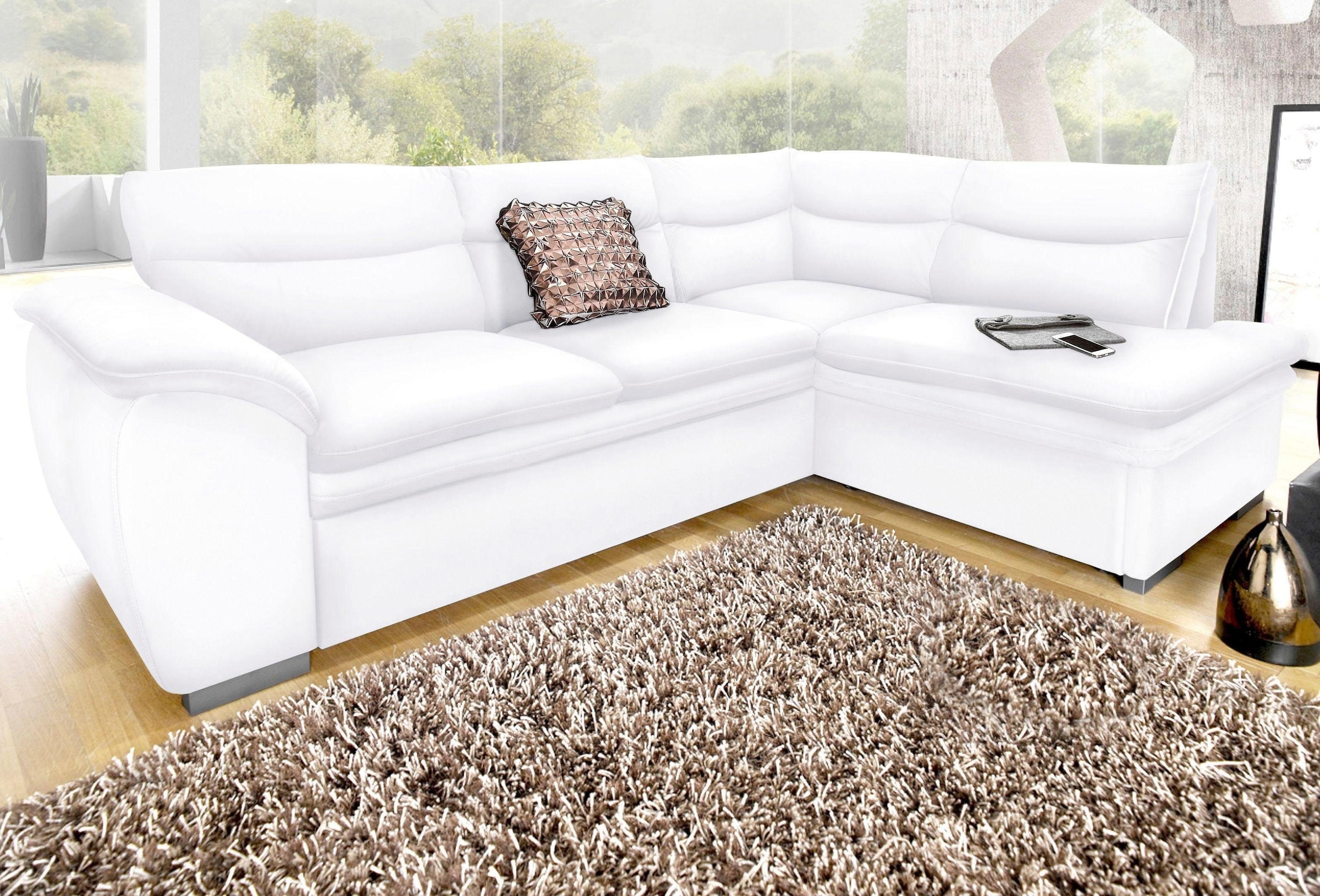 COTTA Ecksofa "Leandra L-Form", wahlweise mit Bettfunktion & Bettkasten günstig online kaufen