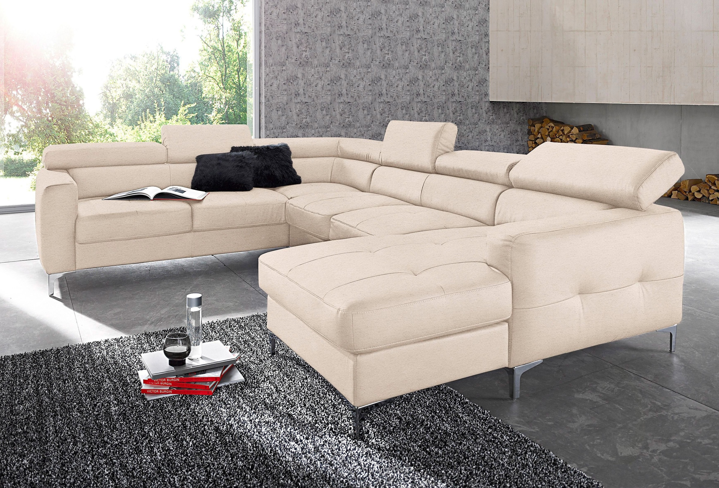 COTTA Polstergarnitur "Sammy U-Form", (Set, Tiefe der Recamiere 169 cm), Se günstig online kaufen