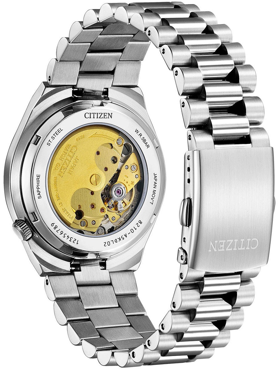 Citizen Automatikuhr, Armbanduhr, Damenuhr, Herrenuhr, Edelstahlarmband, Saphirglas, Datum