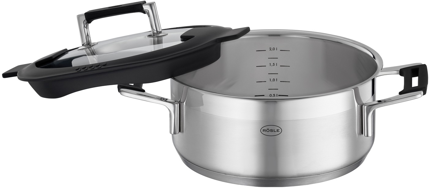 RÖSLE Bratentopf "SILENCE PRO" Edelstahl 18/10