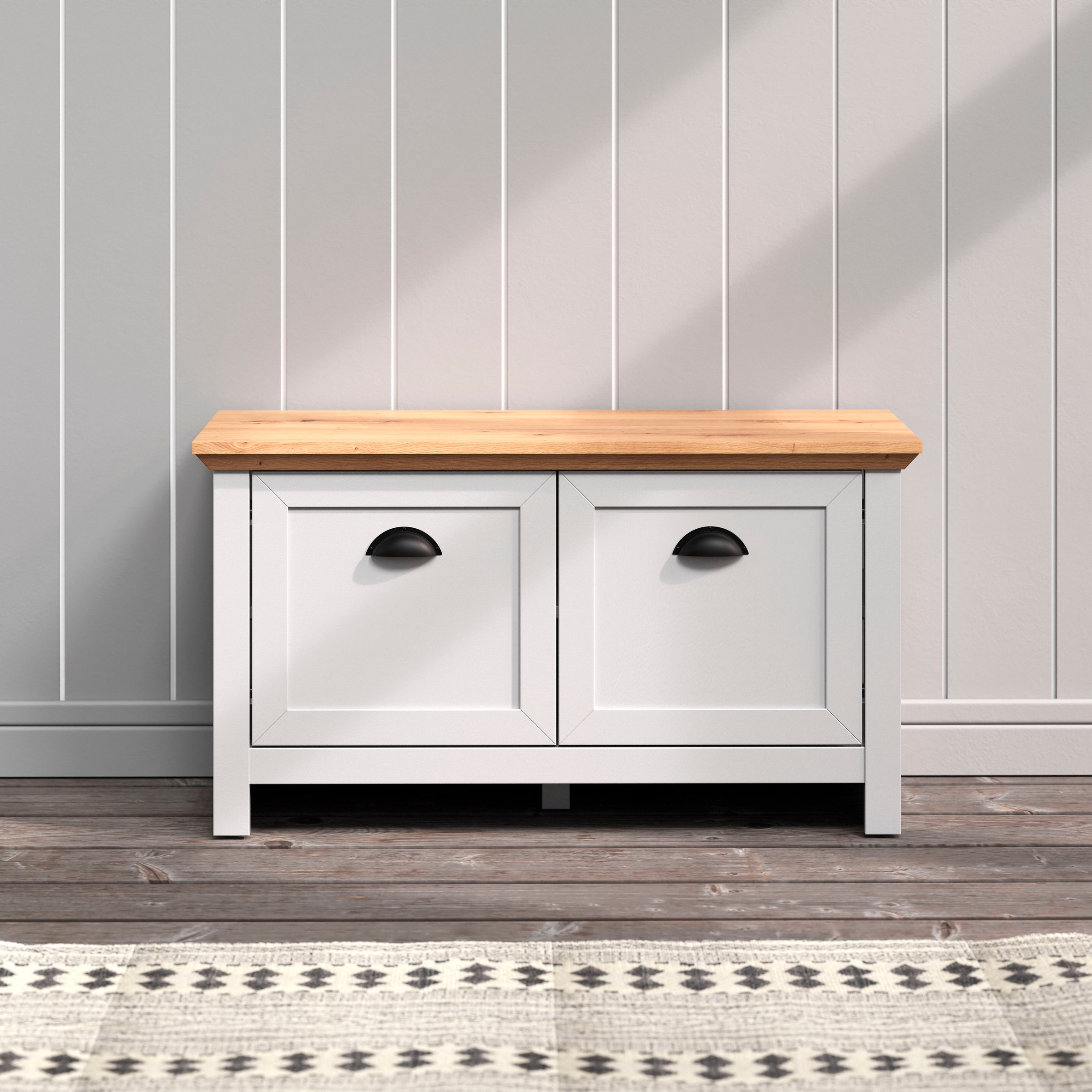 Home affaire Garderobe "Herzwill" 1 tlg. Sitzbank / Schuhschrank mit den Ma günstig online kaufen