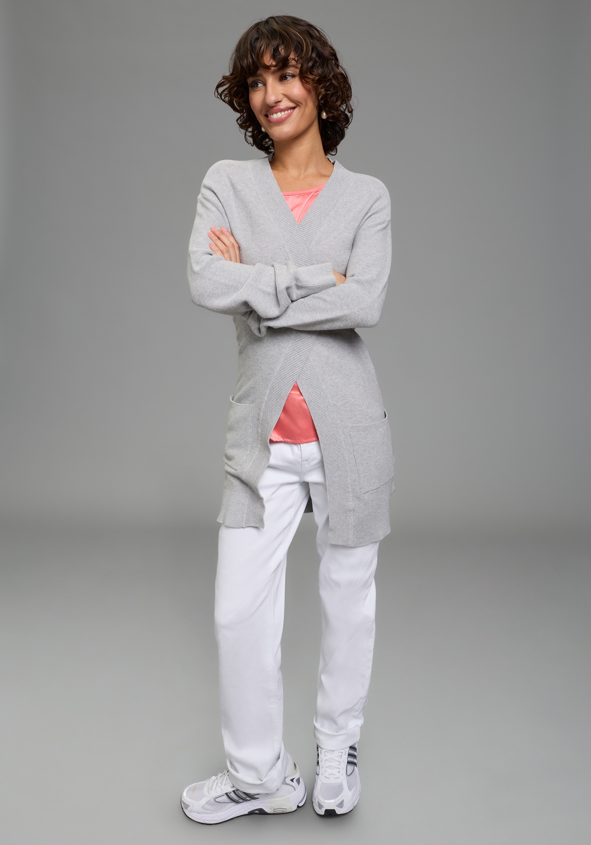 Laura Scott Strickjacke leichte Übergangsjacke mit Taschen