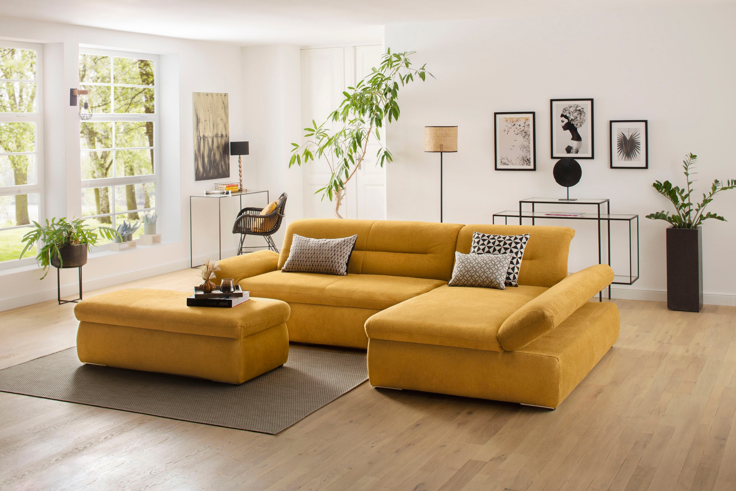 Ecksofa »Avesa L-Form«, Wahlweise mit Armteilvertsellung und Bettfunktion, B/T/H:...