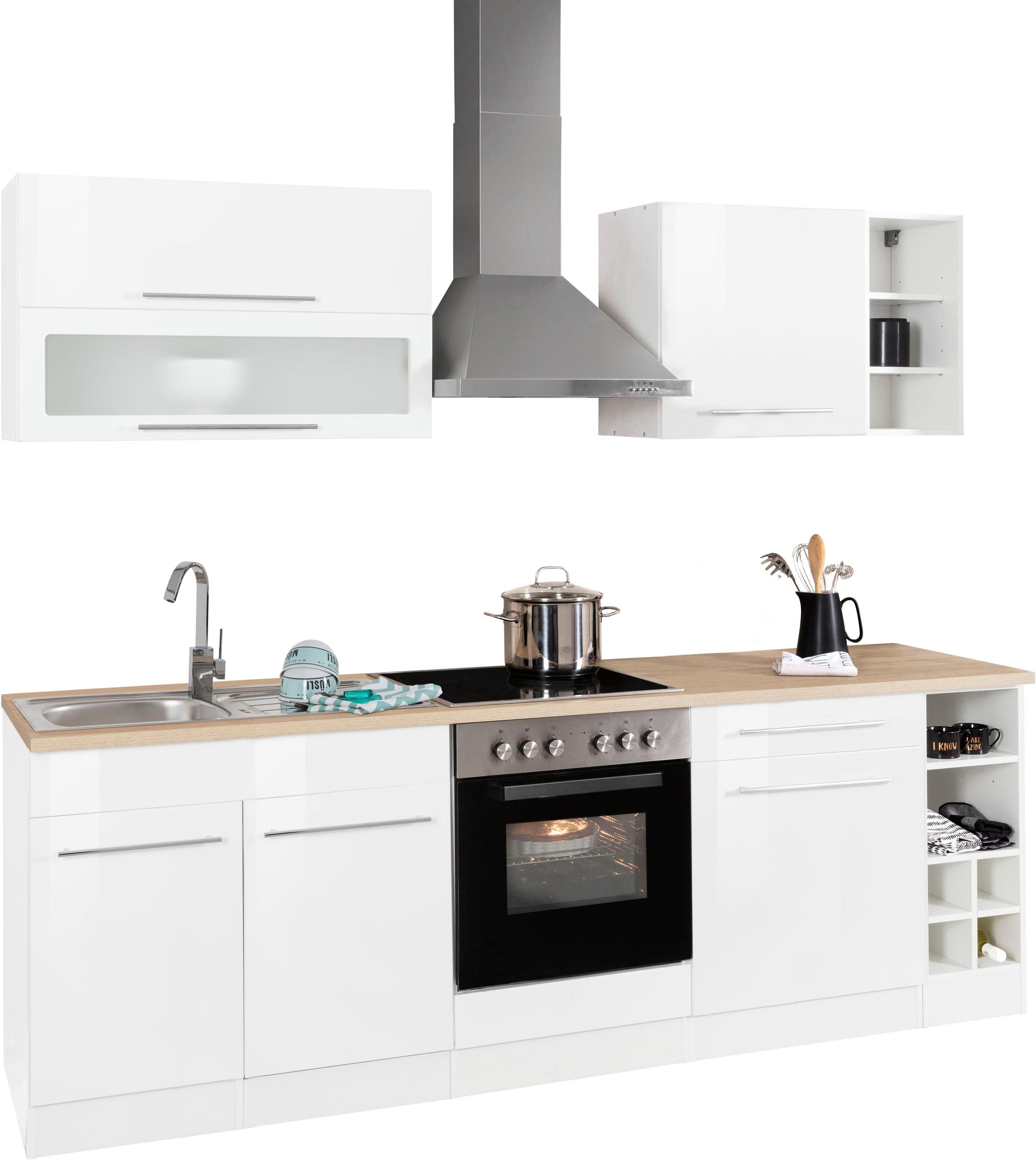 KOCHSTATION Küchenzeile »KS-Eton«, mit E-Geräten, Breite 240 cm