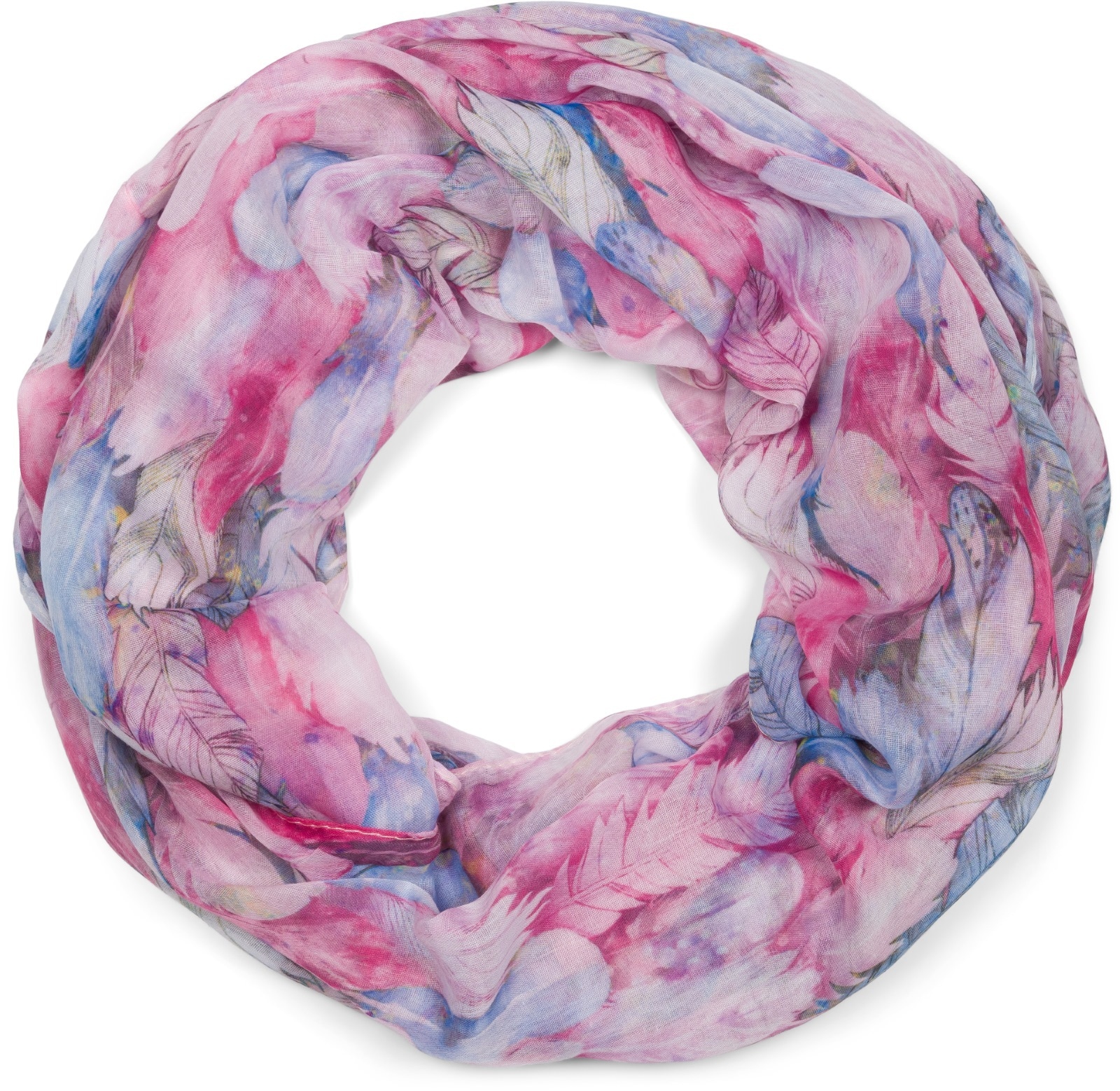 styleBREAKER Loop "Loop mit bunten Federn" 1 Stk. günstig online kaufen