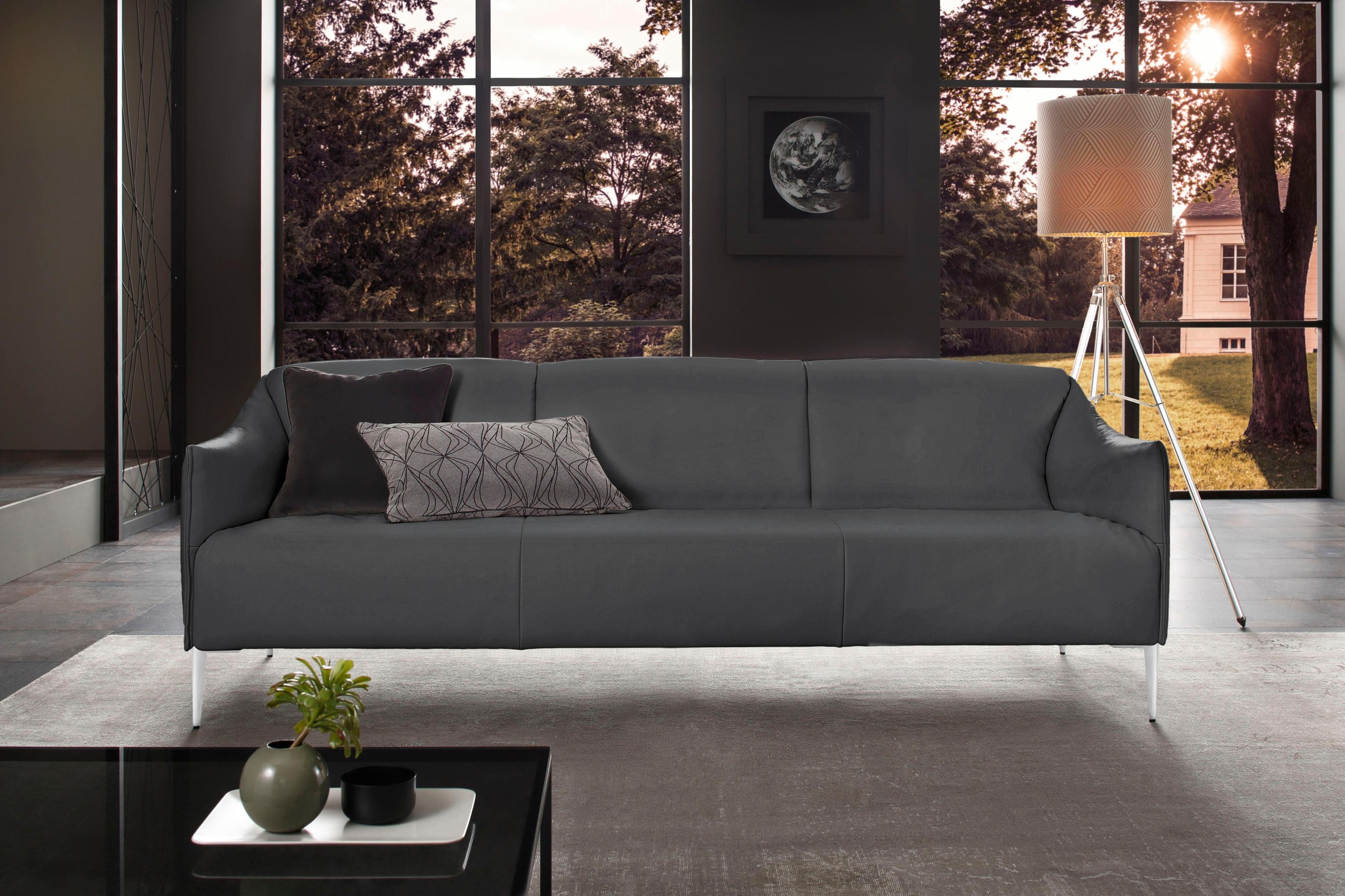 W.SCHILLIG 3-Sitzer »sally«, mit Metallfüßen in Chrom glänzend, Breite 224 cm