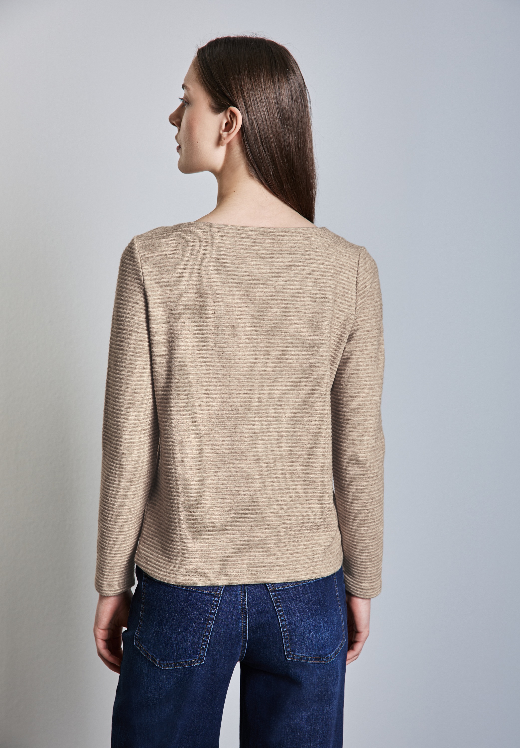 STREET ONE Langarmshirt, mit U-Boot-Ausschnitt