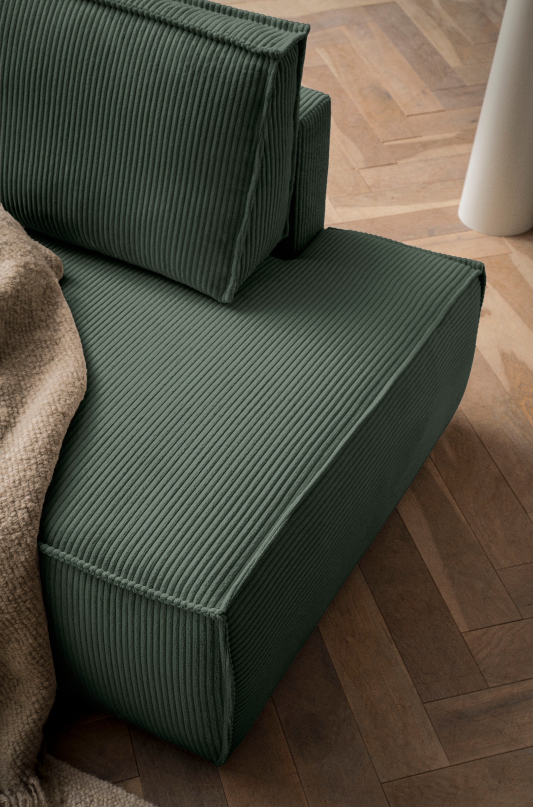 Home affaire Ecksofa »SHERWOOD, Schlafsofa in L-Form offen (275cm), Cord, Leinenoptik«, Schlaffunktion und Bettkasten, Kedernaht, hoher Sitz- & Liegekomfort